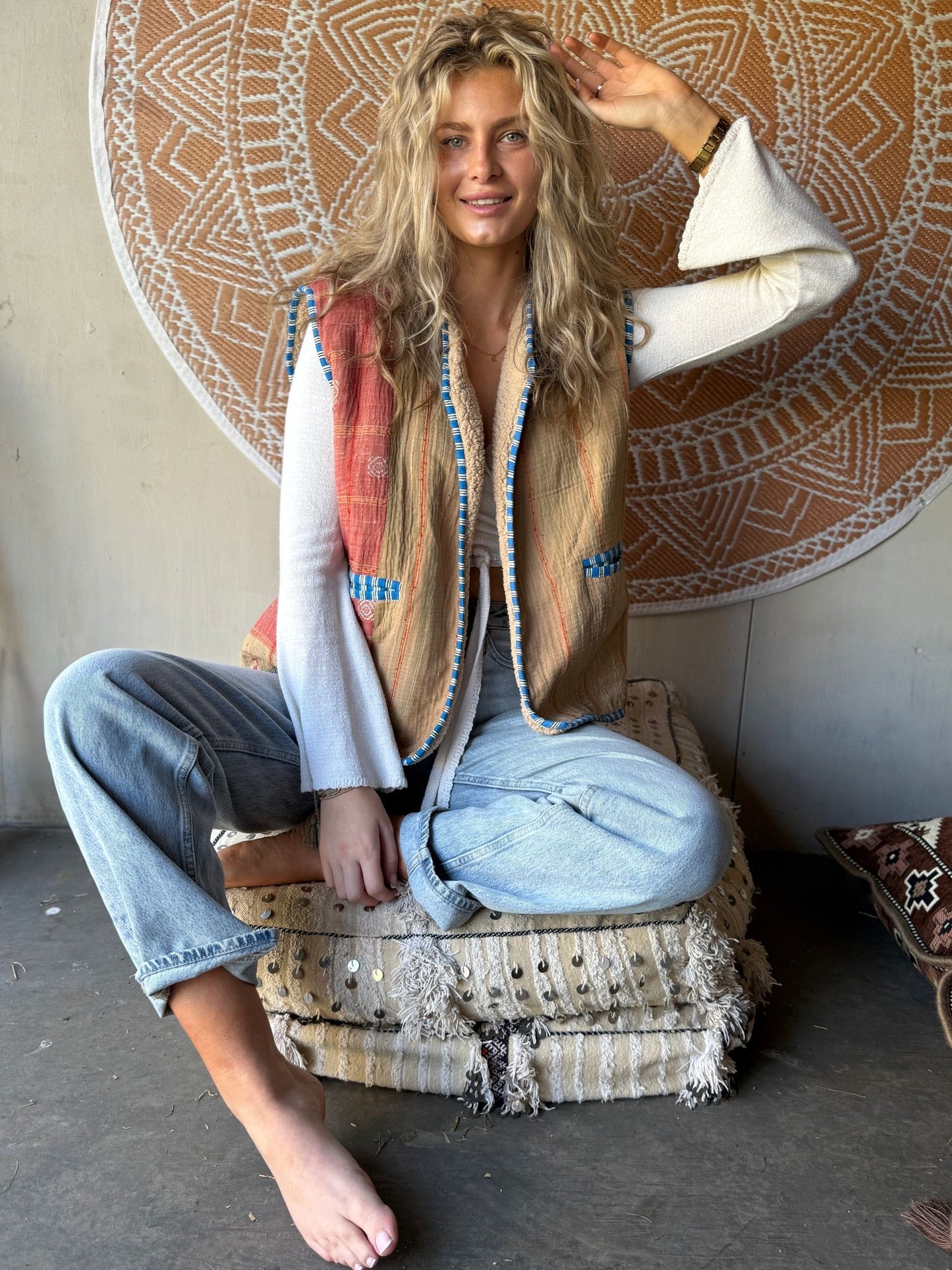 Used Kantha Vintage reversable waistcoat