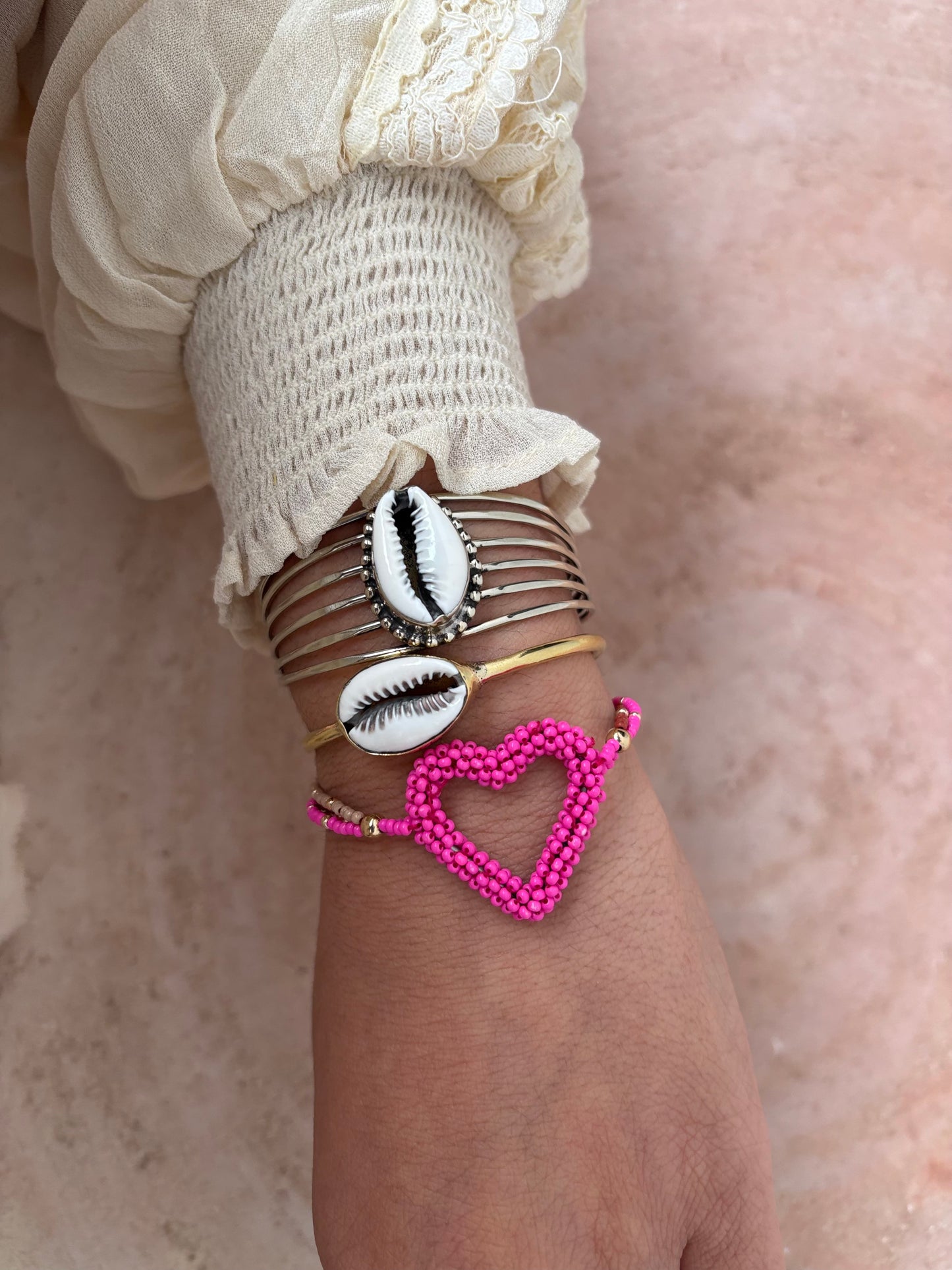 TOUT- Armband Liva heart set van 10