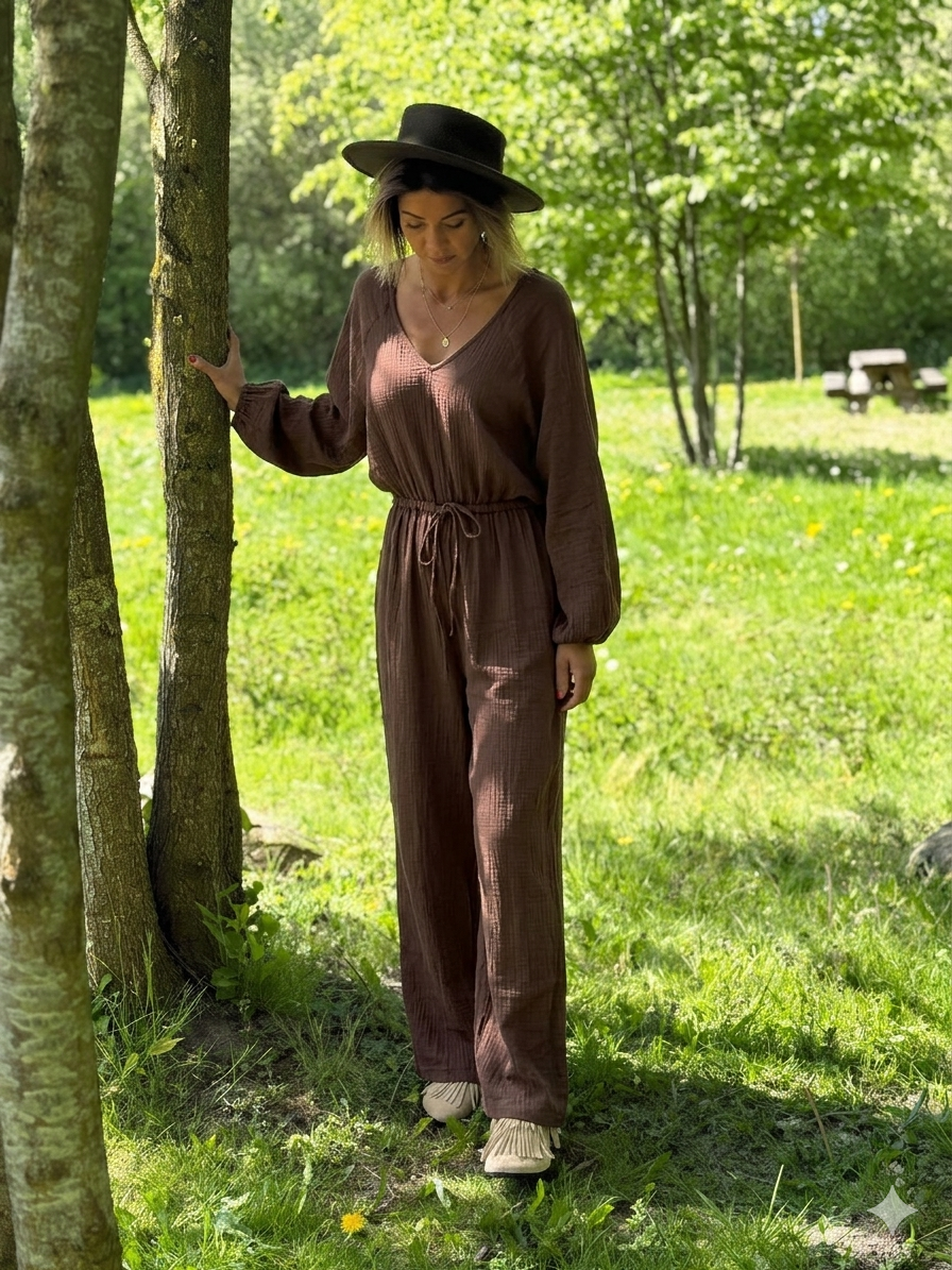 Set van 2 Elena broekpakken Brown