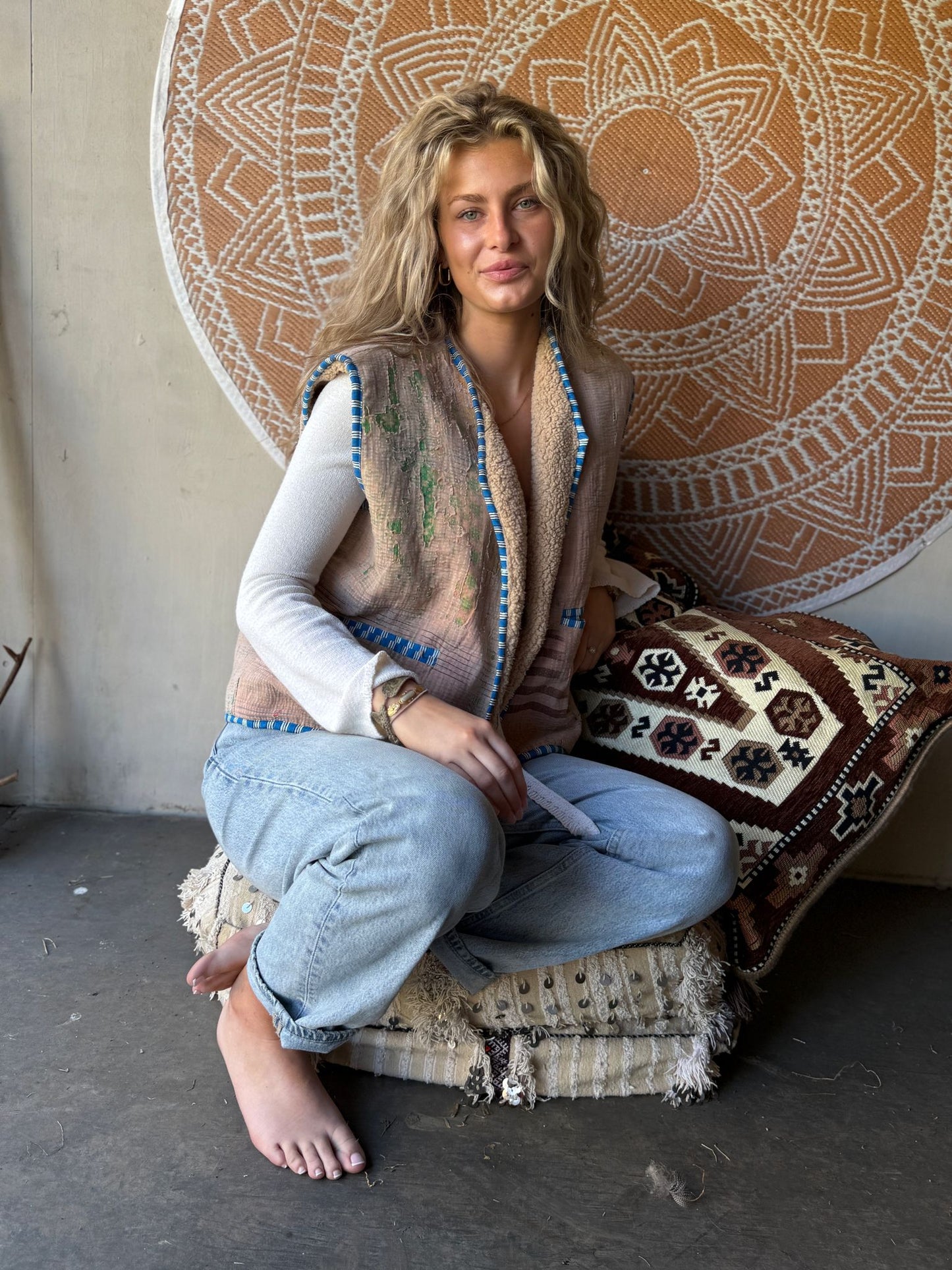 Used Kantha Vintage reversable waistcoat