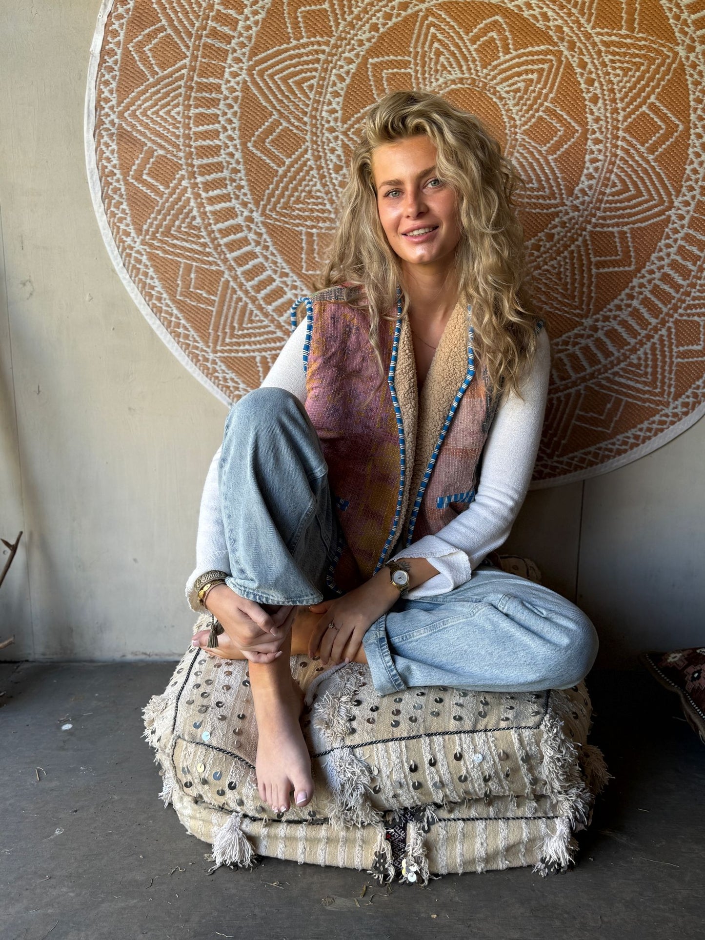 Used Kantha Vintage reversable waistcoat