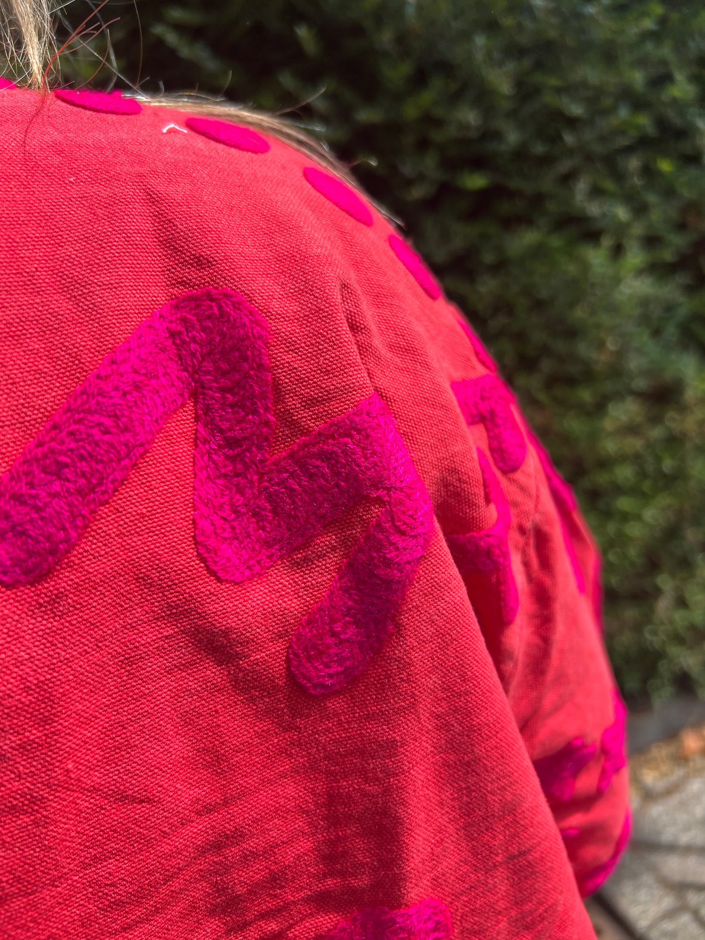 Cotton embroidery jacket DREAM pink red panter NW