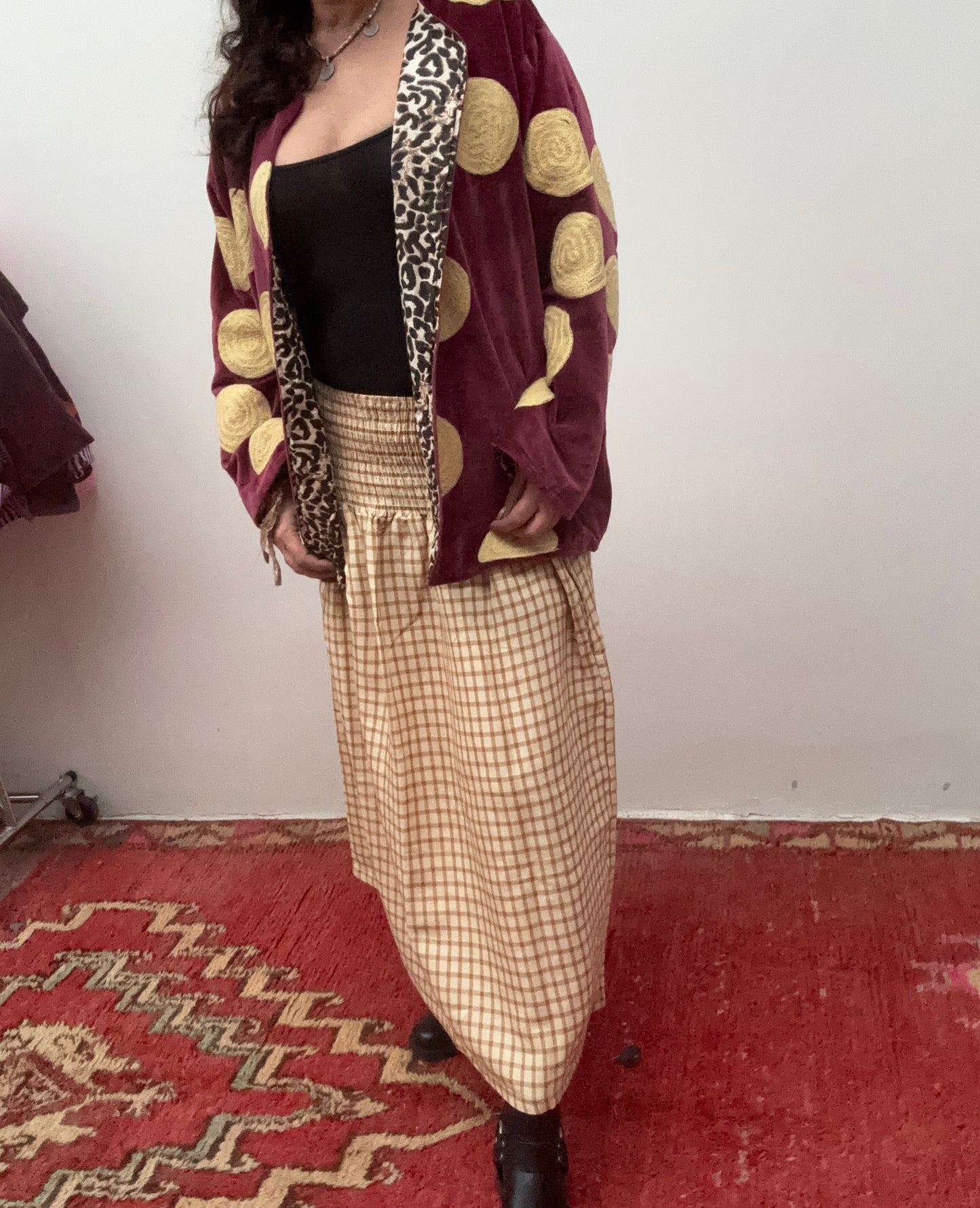 Set van 2 Blockprint maxi skirt yellow