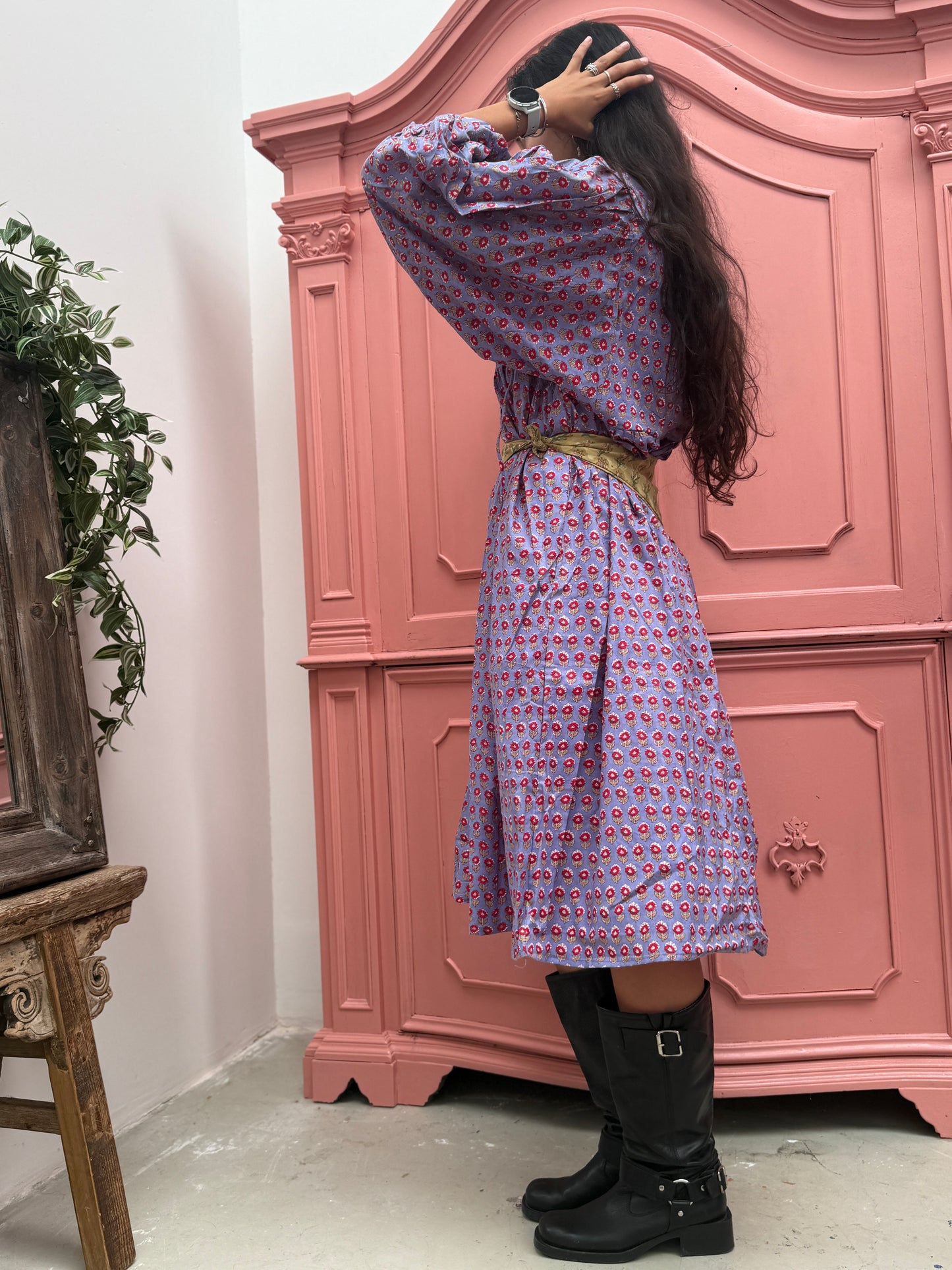 Blockprints jurk purple maxi