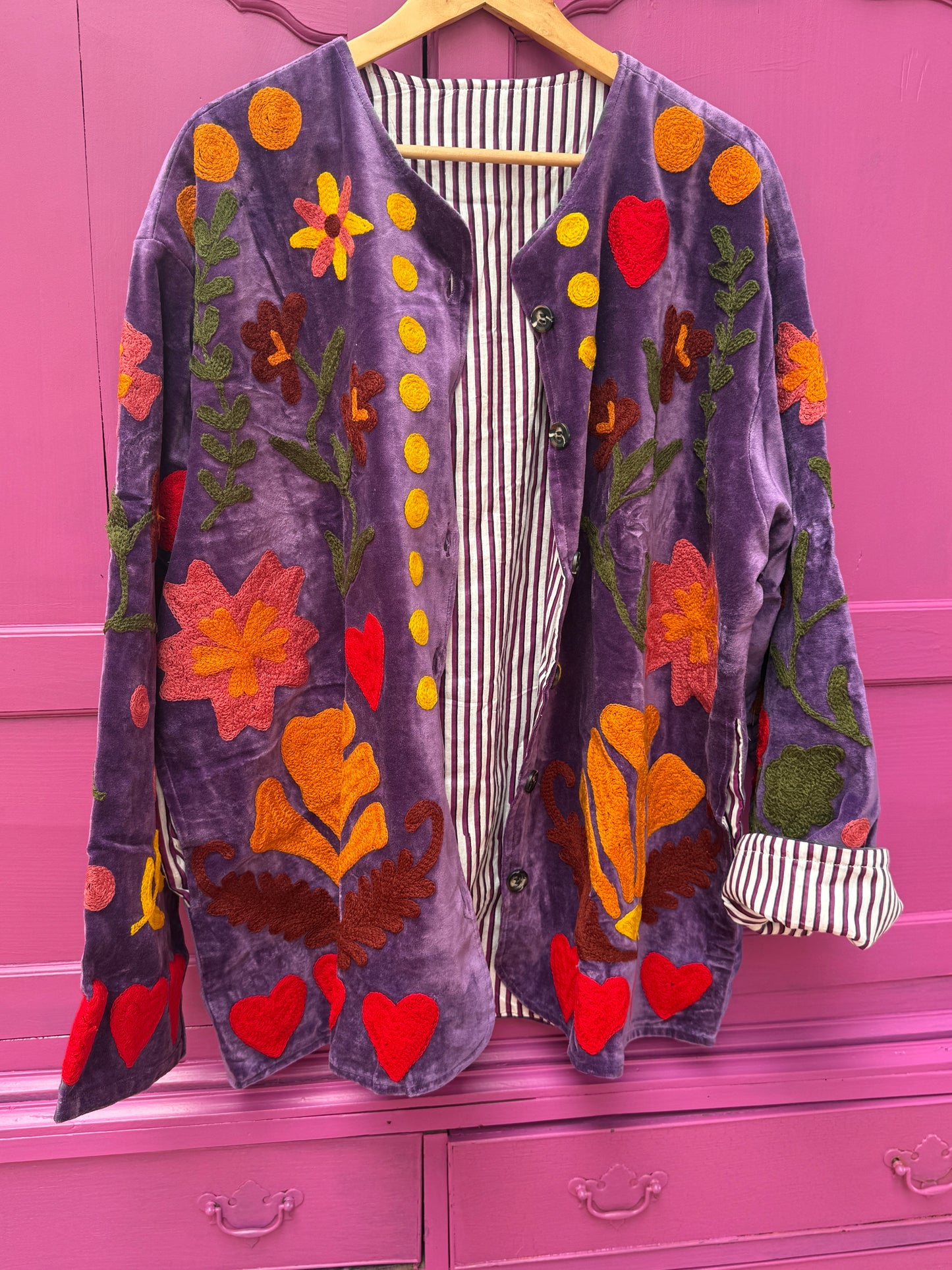 Velvet Jacket LOVE purple