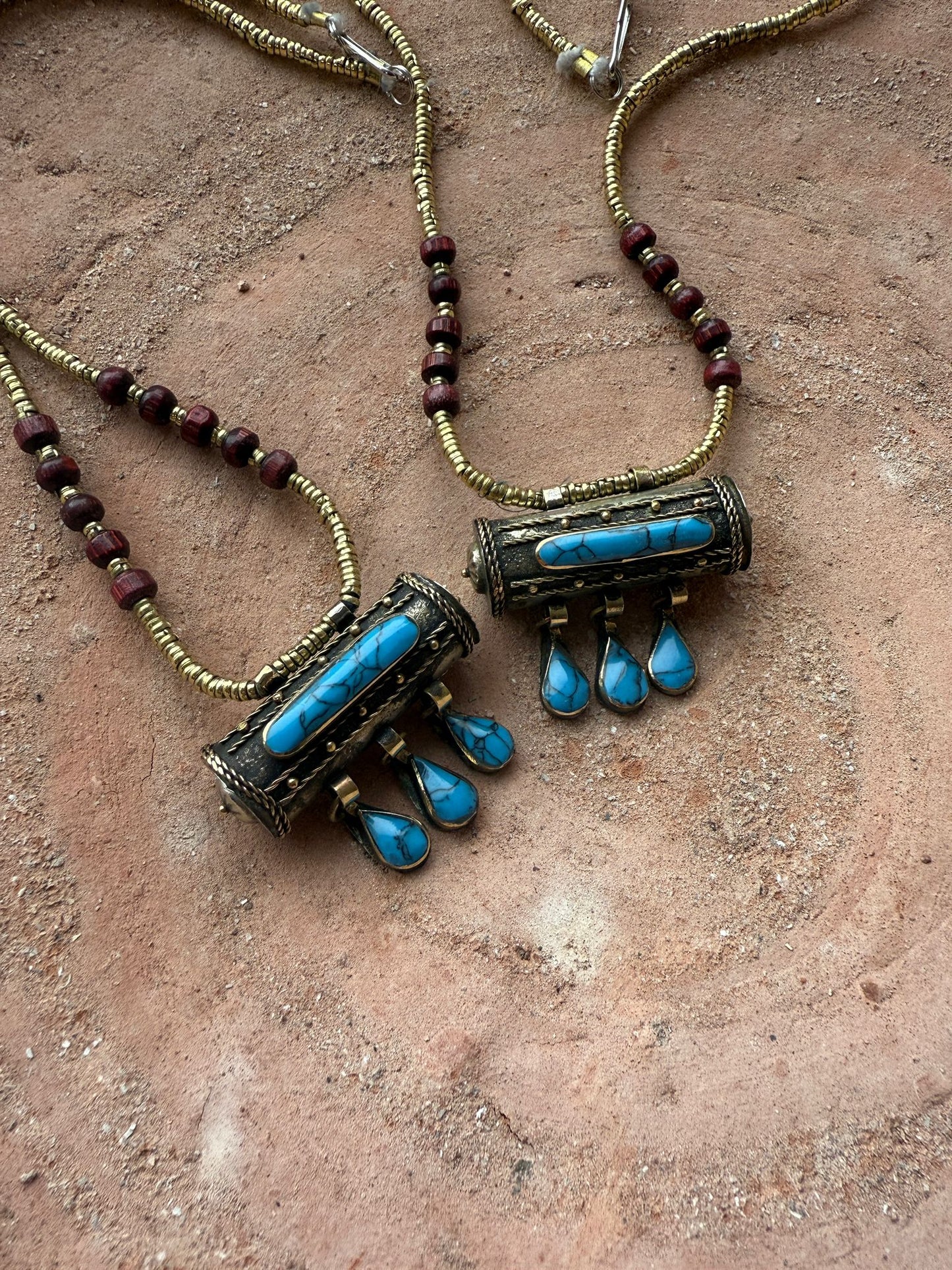 Ketting met Vintage Prayerbox uit India Blue