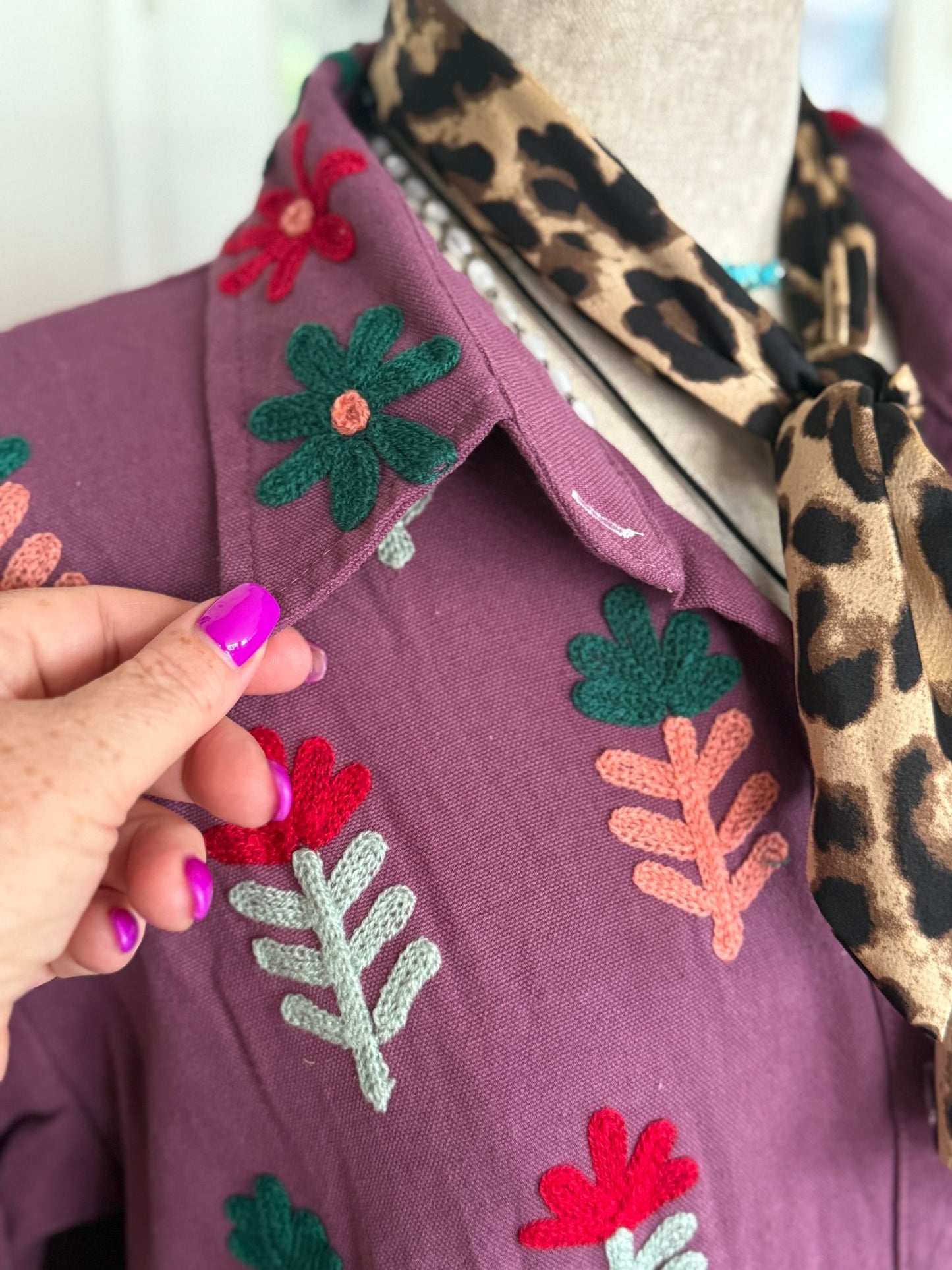 Embroidery jurk Purple