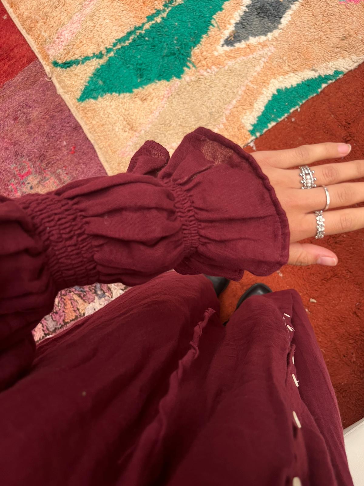 Cotton maxi dress Bordeaux