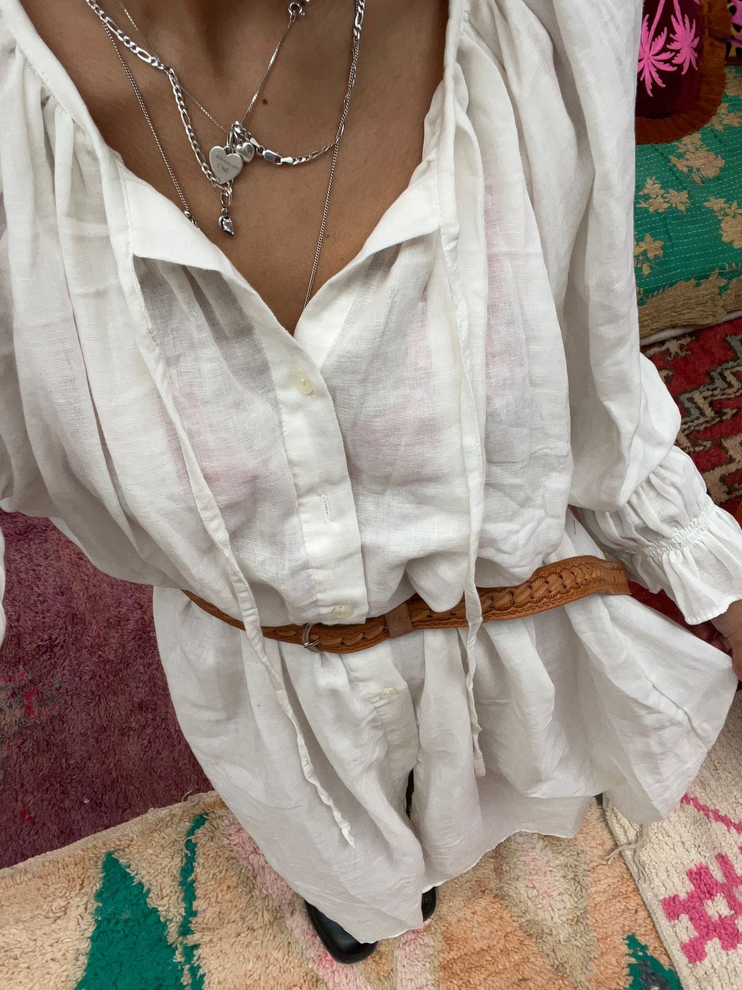 Cotton maxi dress Off white