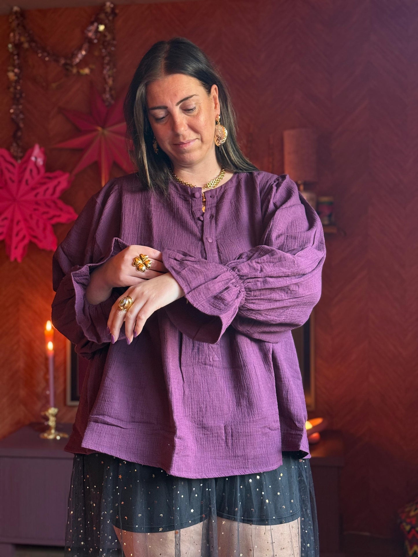 Blouse paars