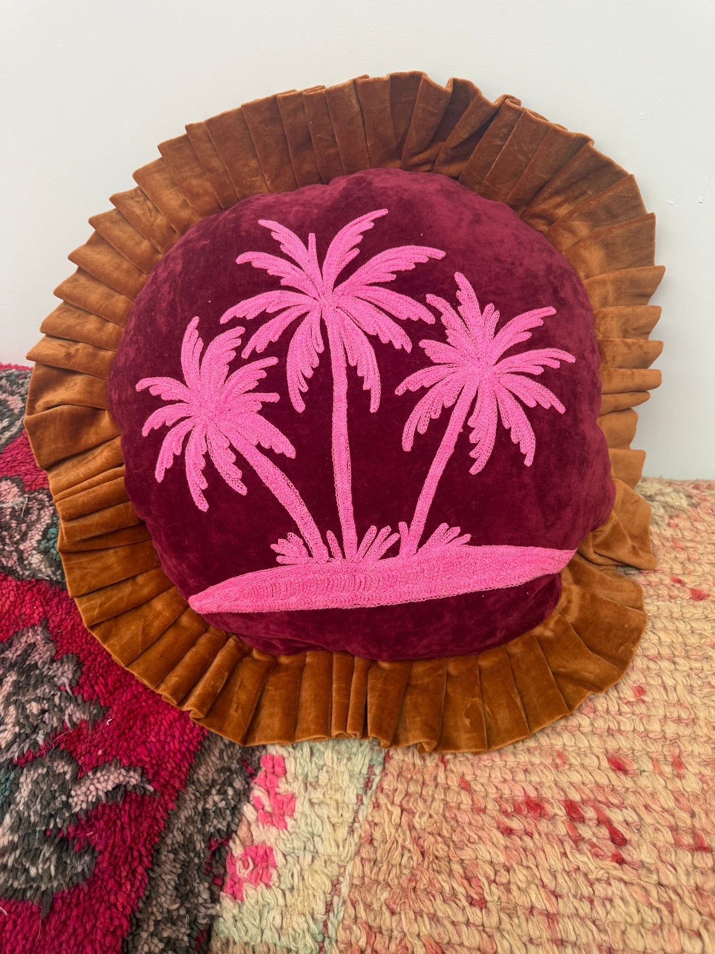 Kussenhoes met suzani borduursel Palmtree