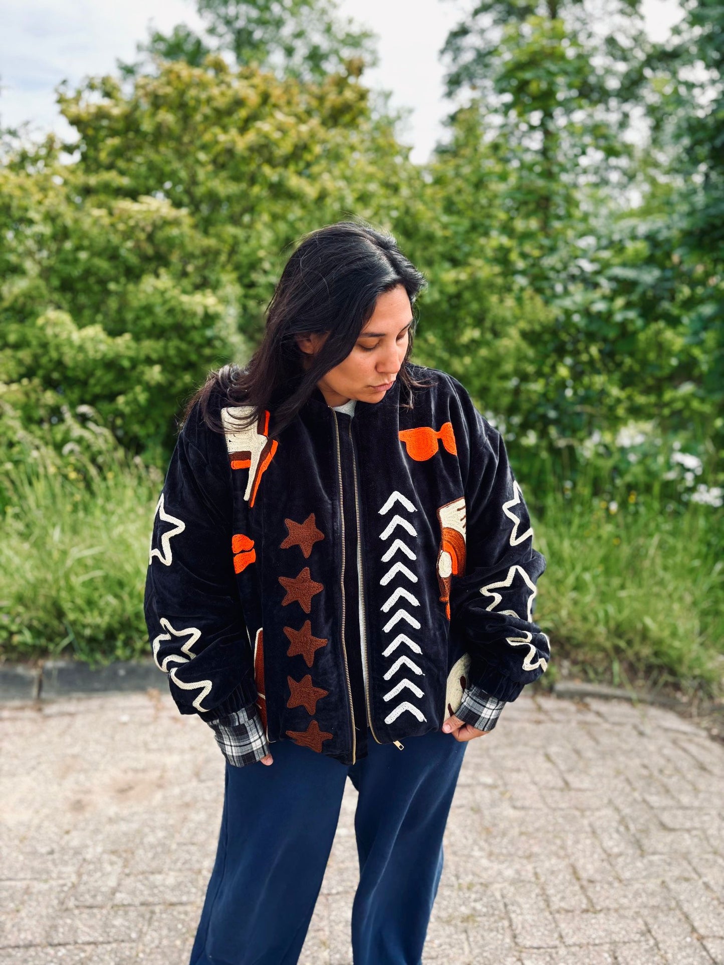 TOUT - Lola Bomber Velvet  black UNISEX