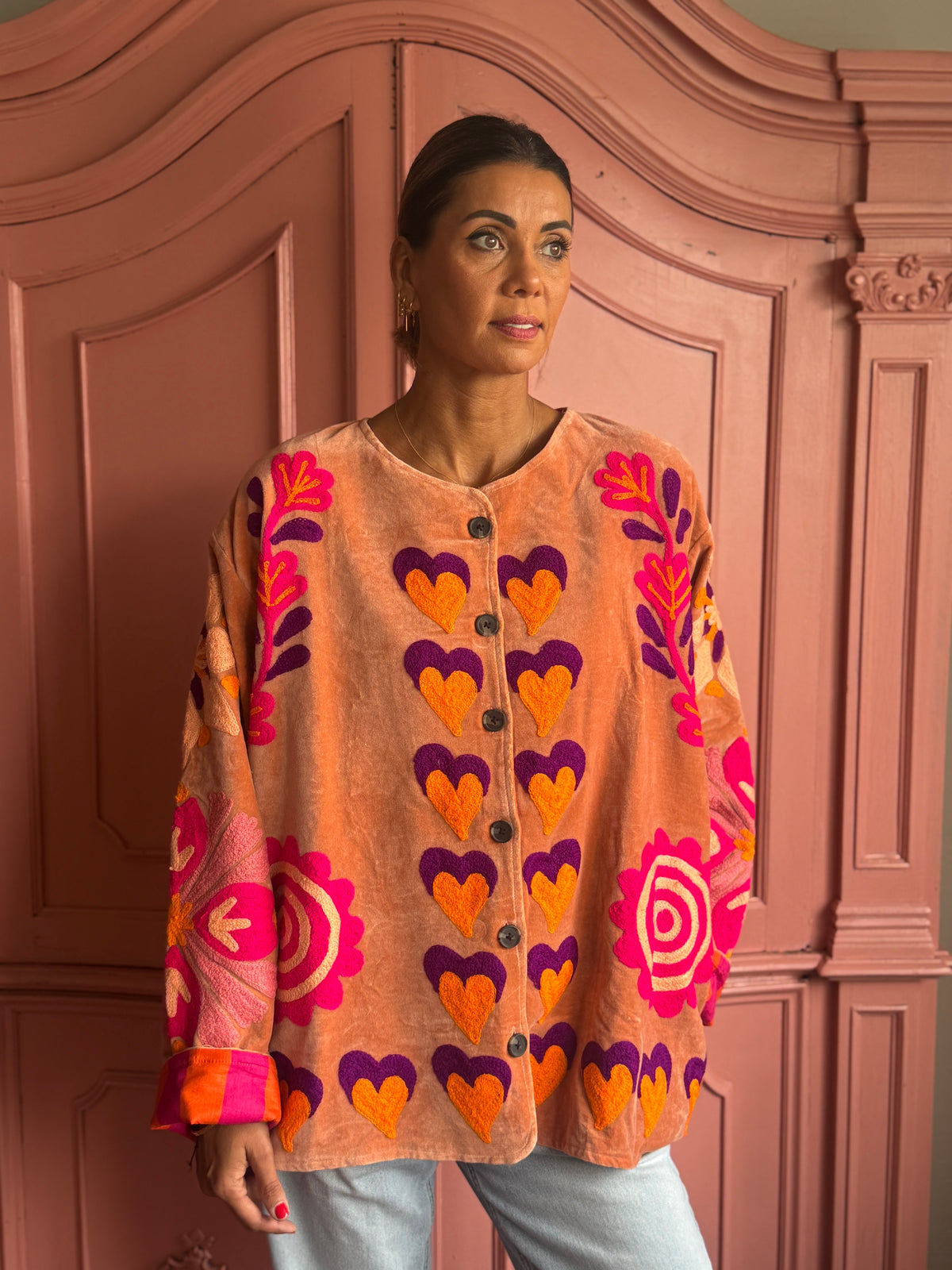 TOUT - Orange Pink heart Jacket