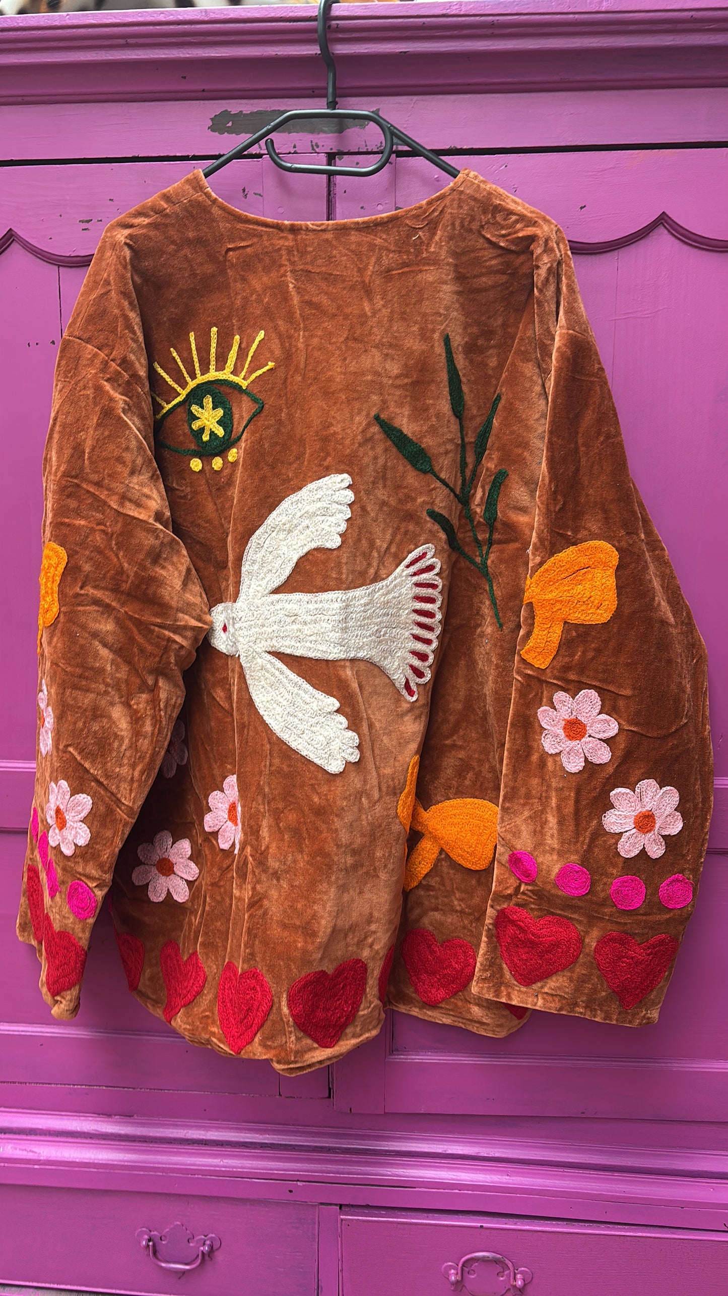 TOUT - Birds Jacket Velvet Roest