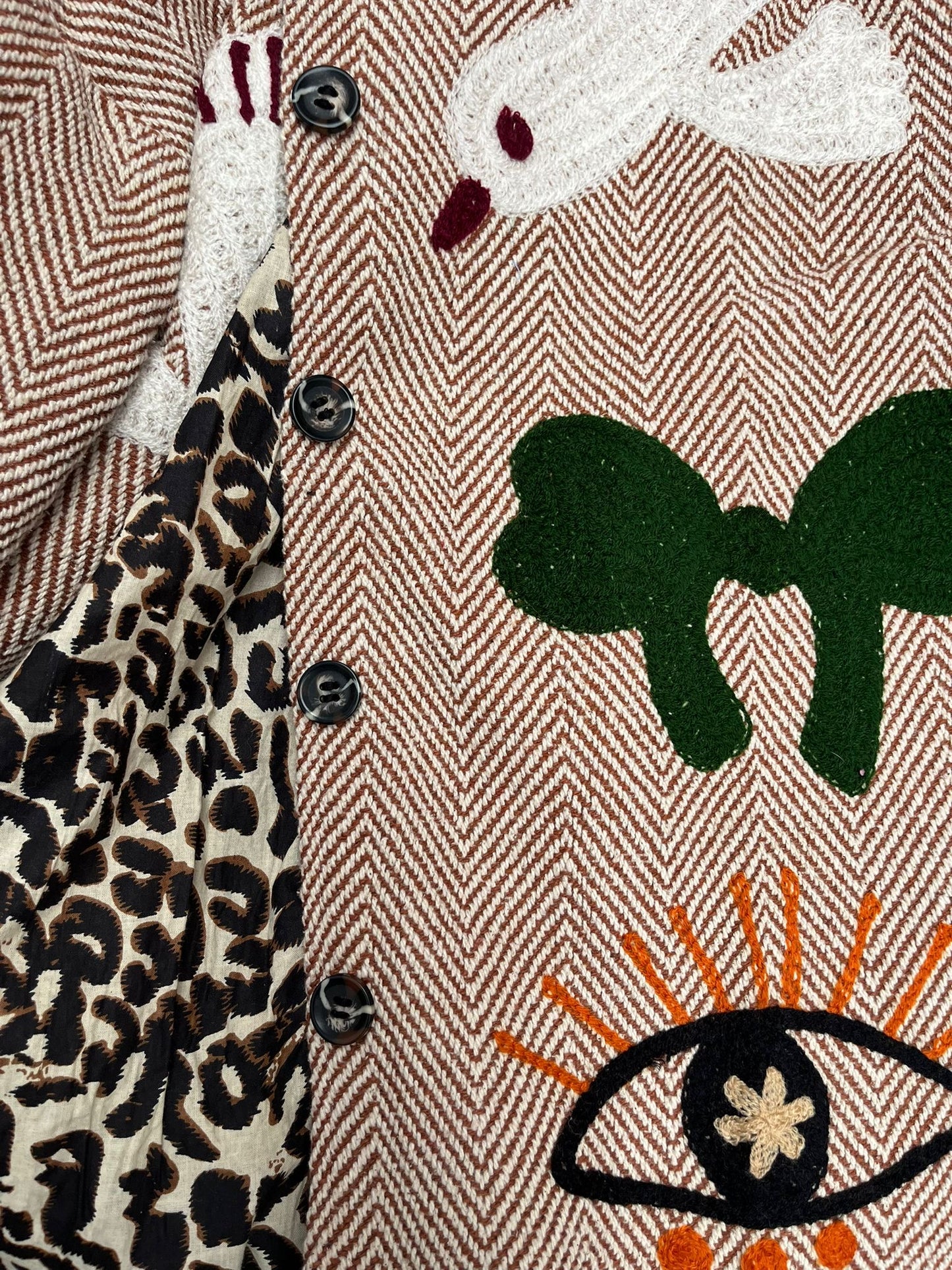 Tweed embroidery jacket birds