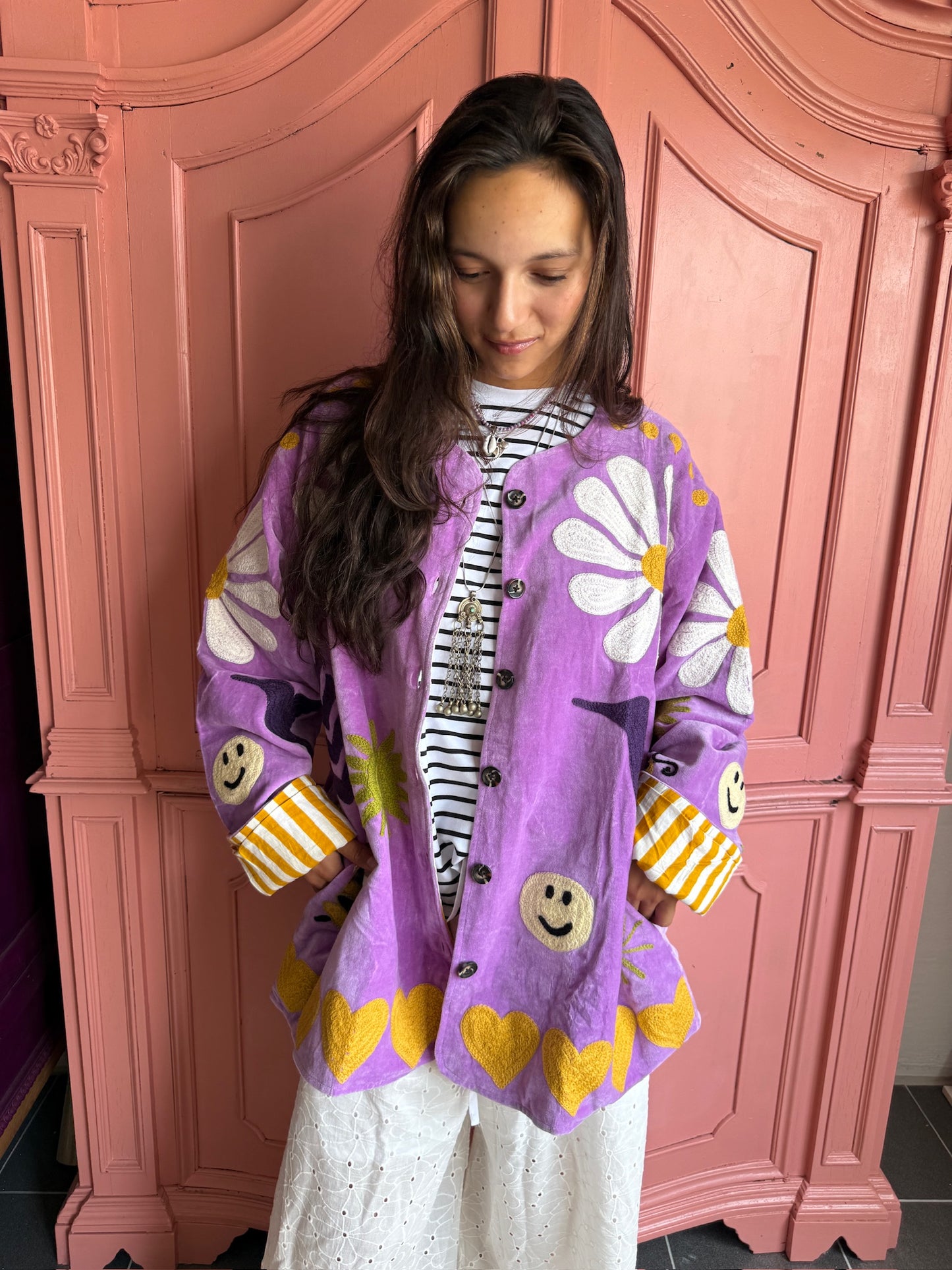 Velvet Jacket Daisy Lila