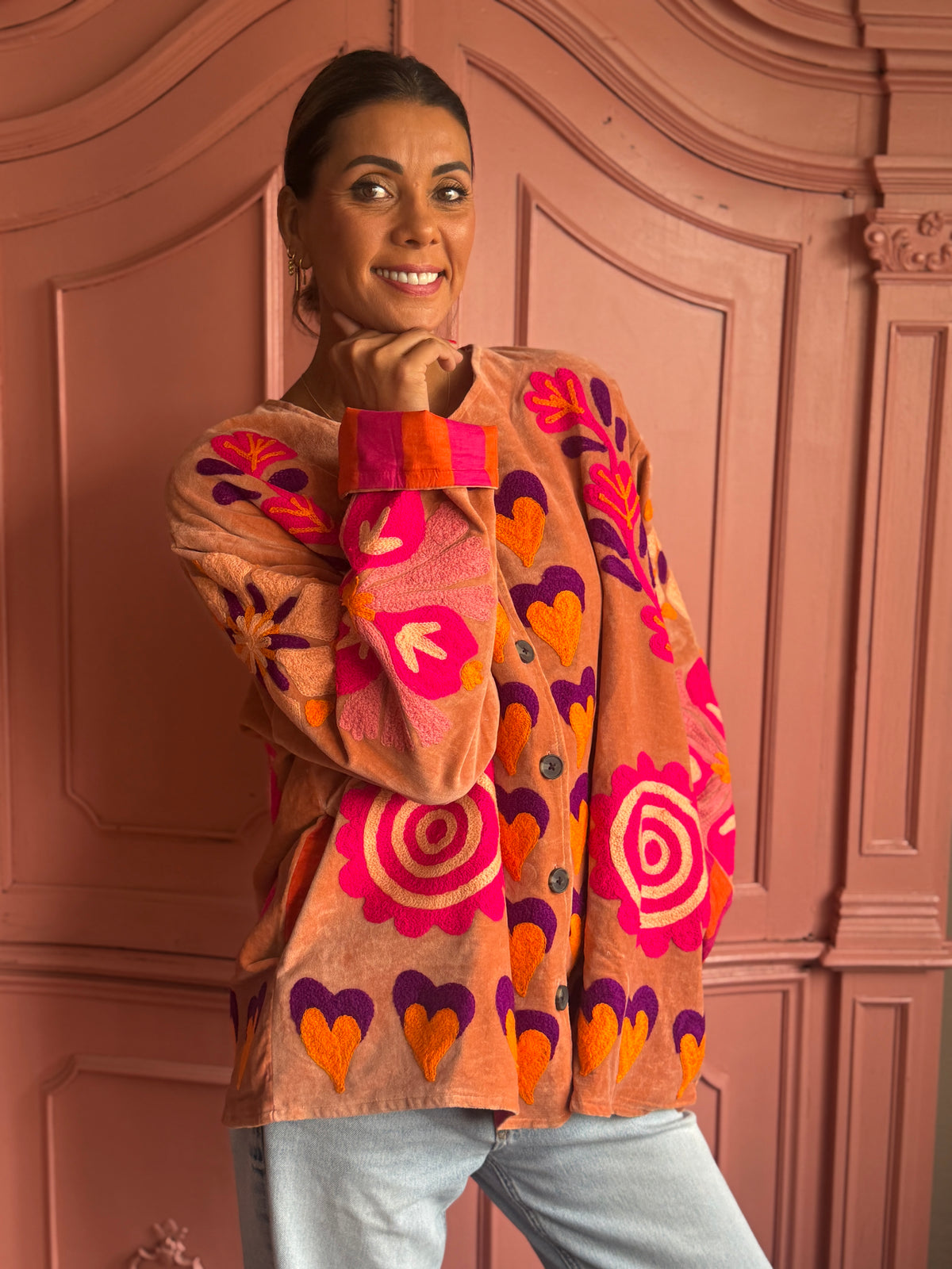 TOUT - Orange Pink heart Jacket