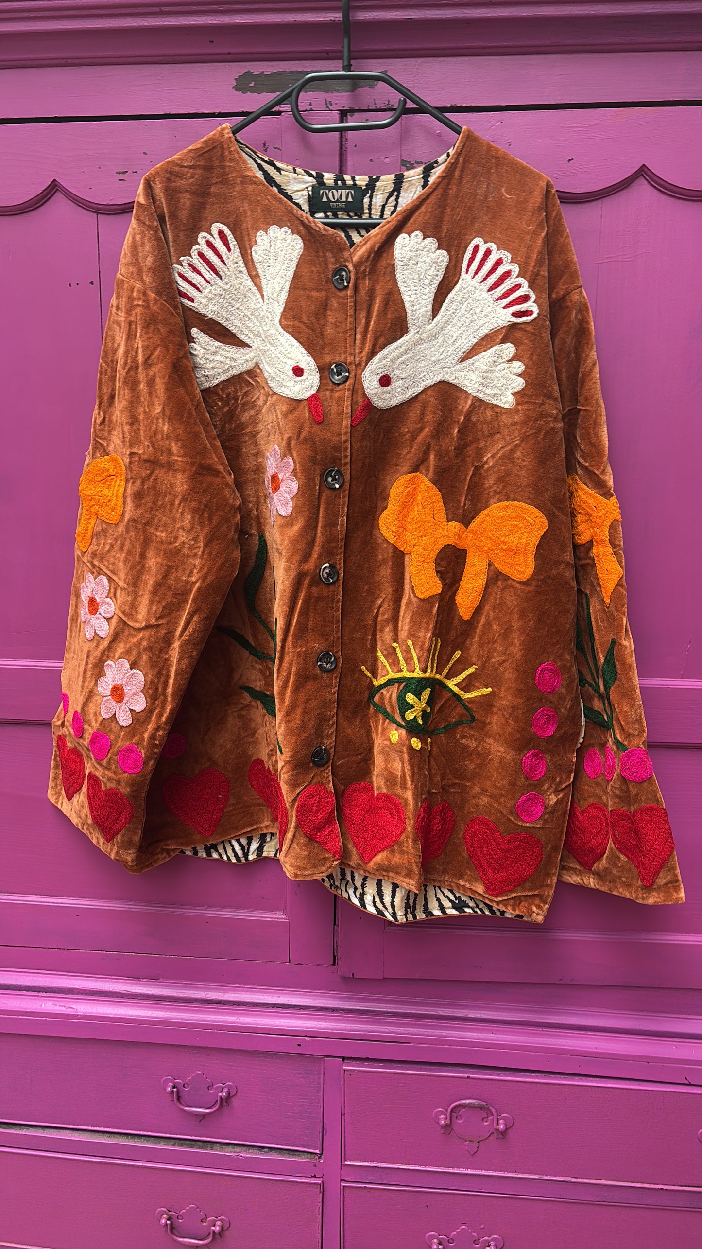 TOUT - Birds Jacket Velvet Roest