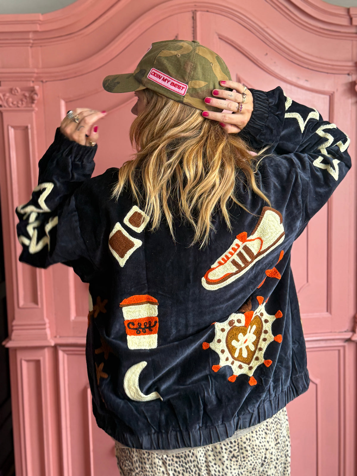 TOUT - Lola Bomber Velvet  black UNISEX
