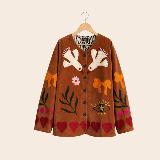 TOUT - Birds Jacket Velvet Roest