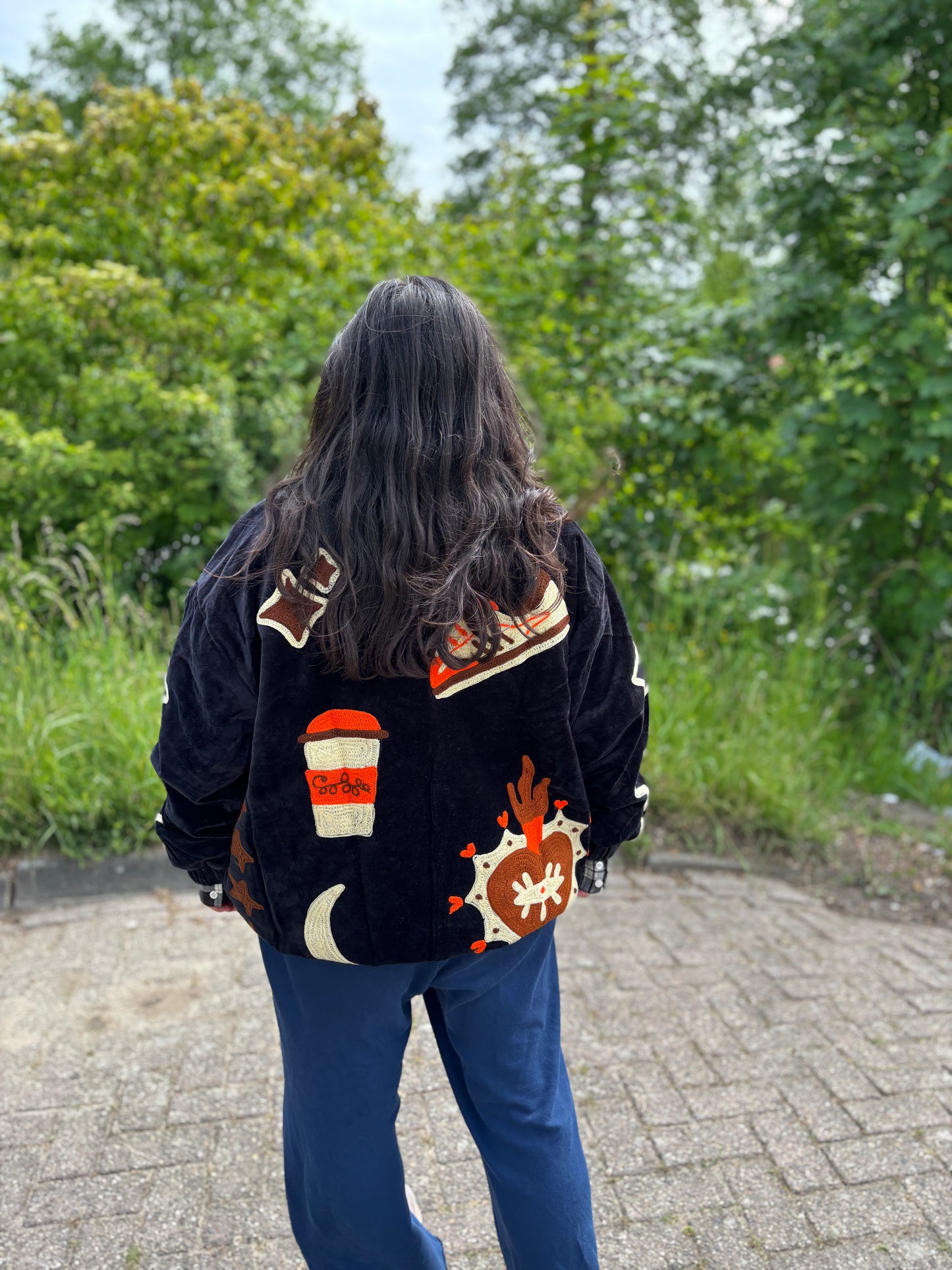 TOUT - Lola Bomber Velvet  black UNISEX