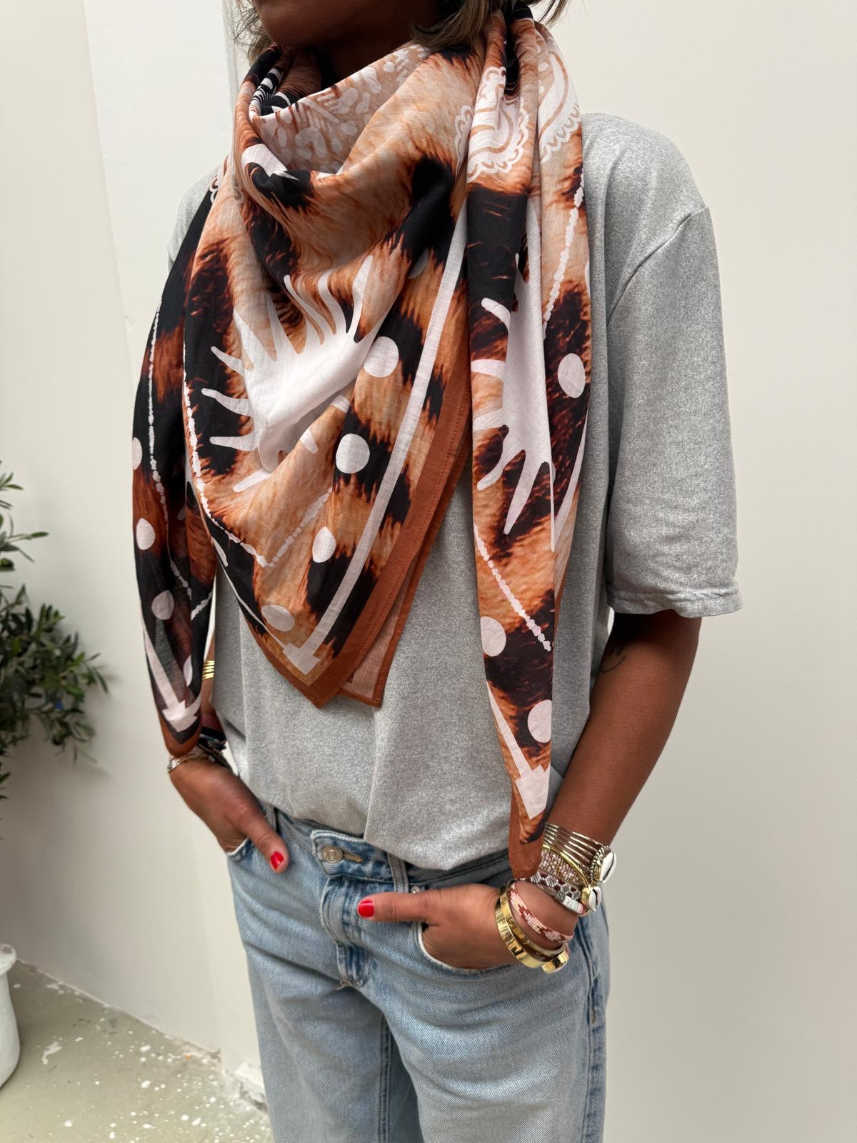 TOUT -  Amelie Sjaal LEOPARD set van 3