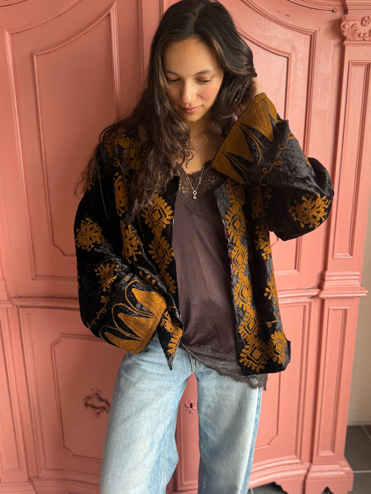 TOUT - Yasmine Jacket Silk Velvet Black