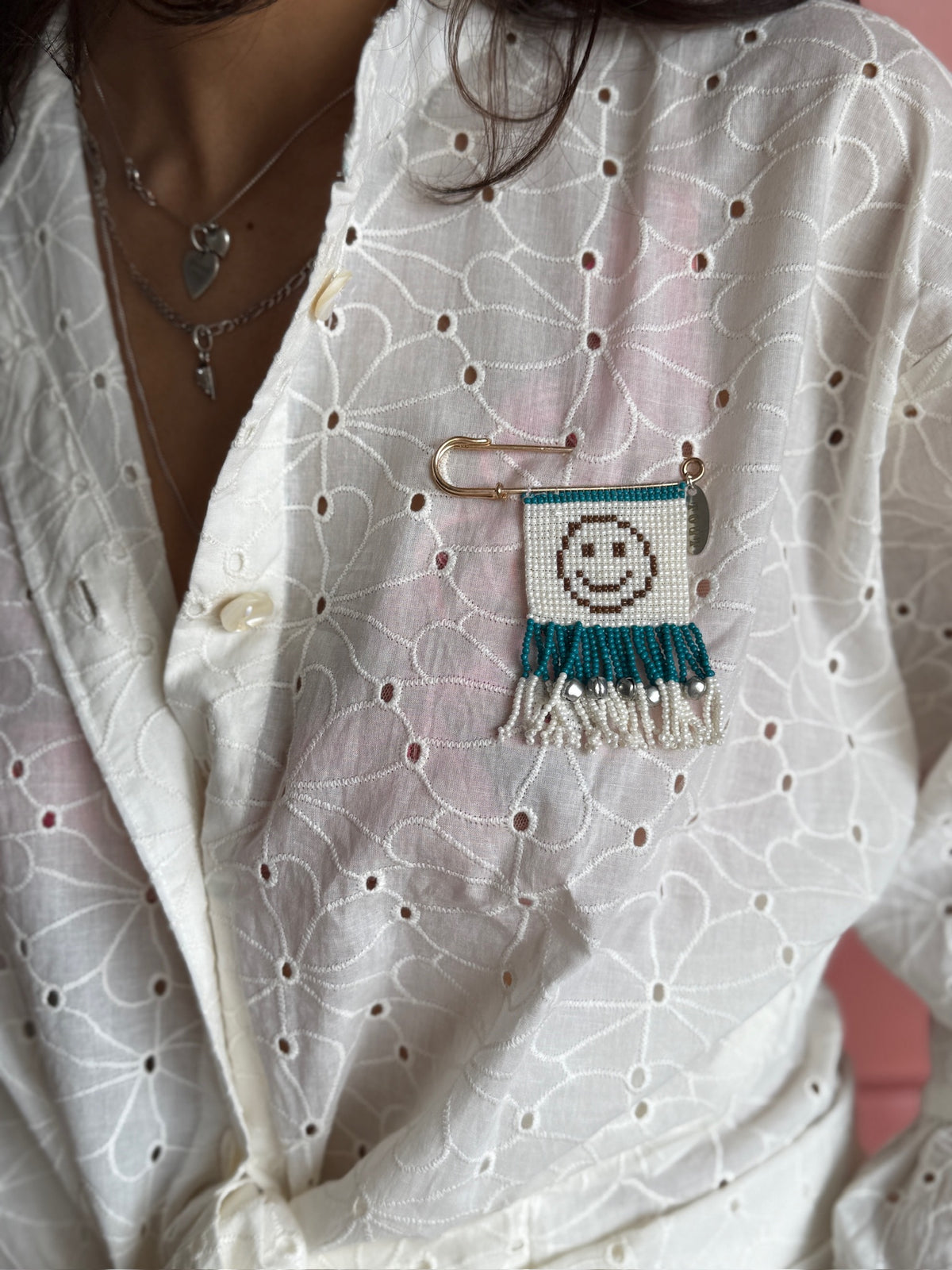 Set of 4 Broche Smiley