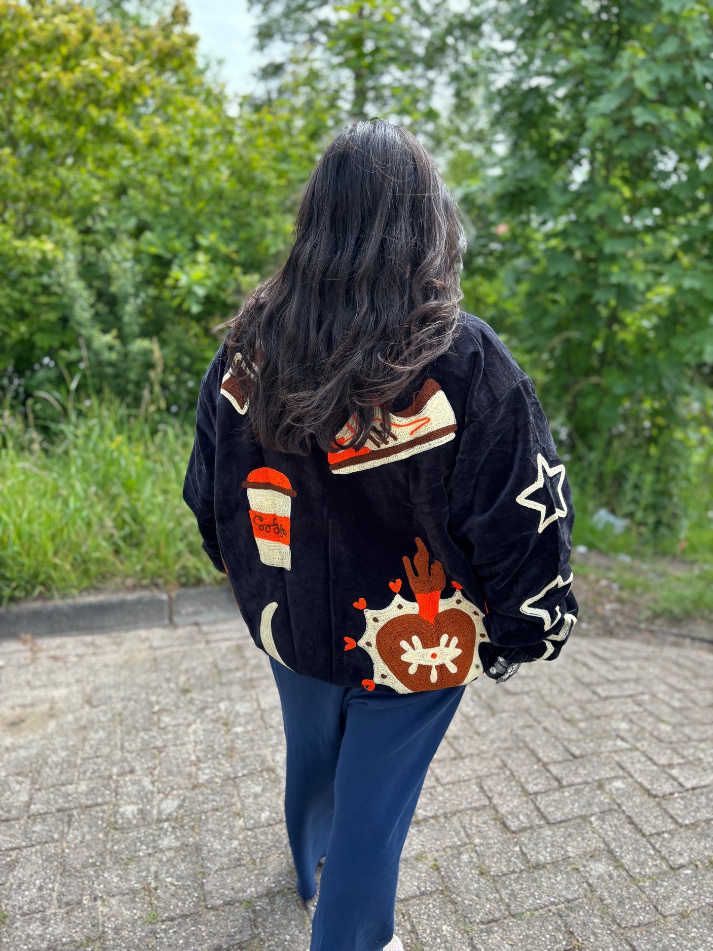 TOUT - Lola Bomber Velvet  black UNISEX