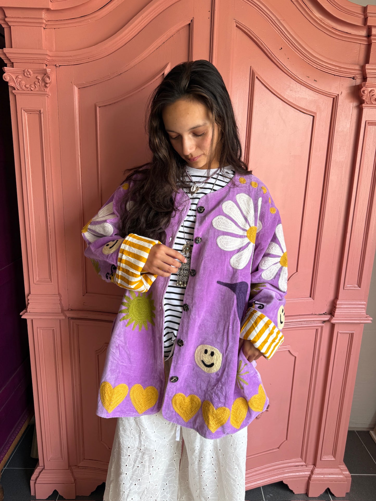 Velvet Jacket Daisy Lila