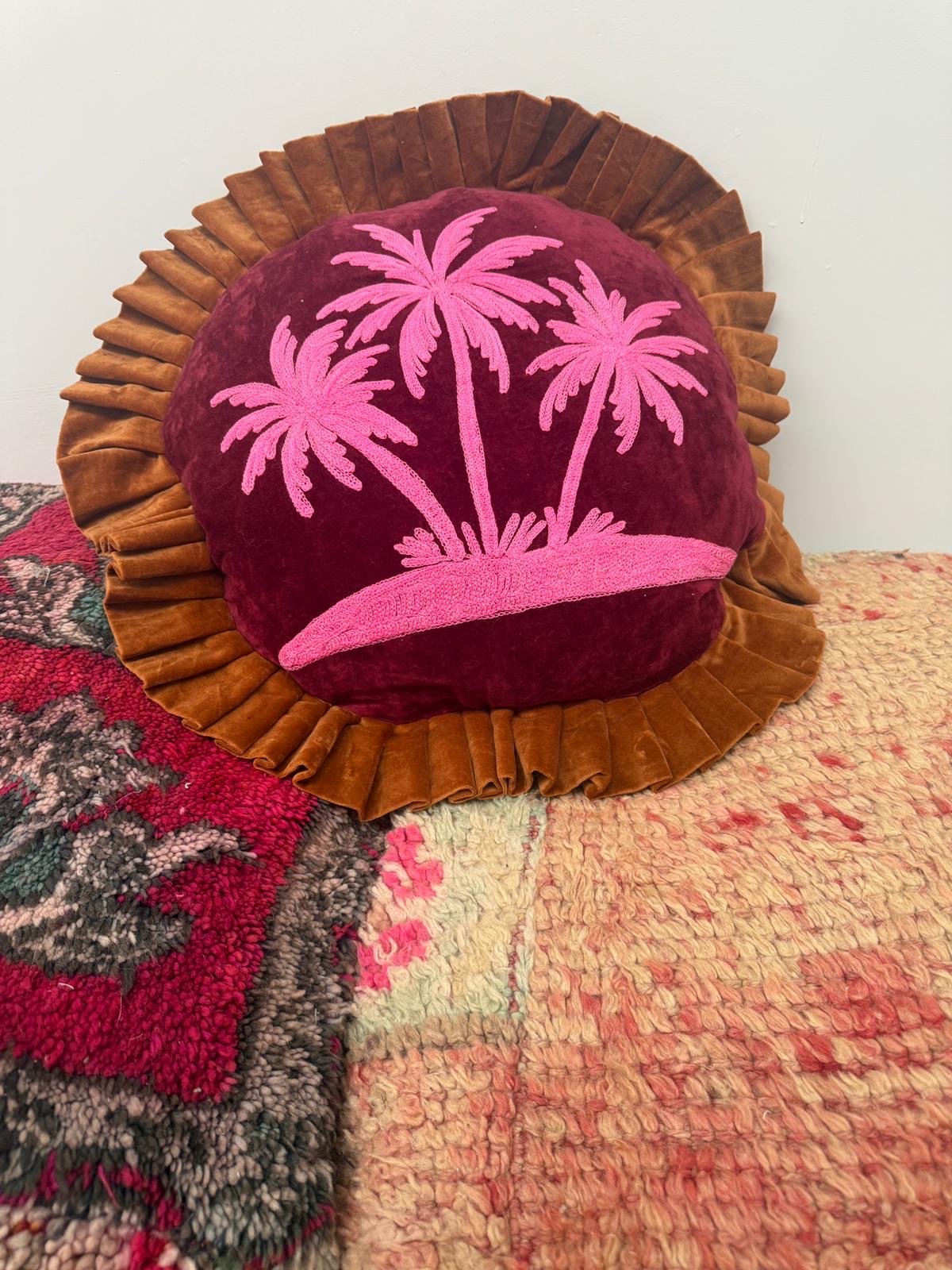 Kussenhoes met suzani borduursel Palmtree