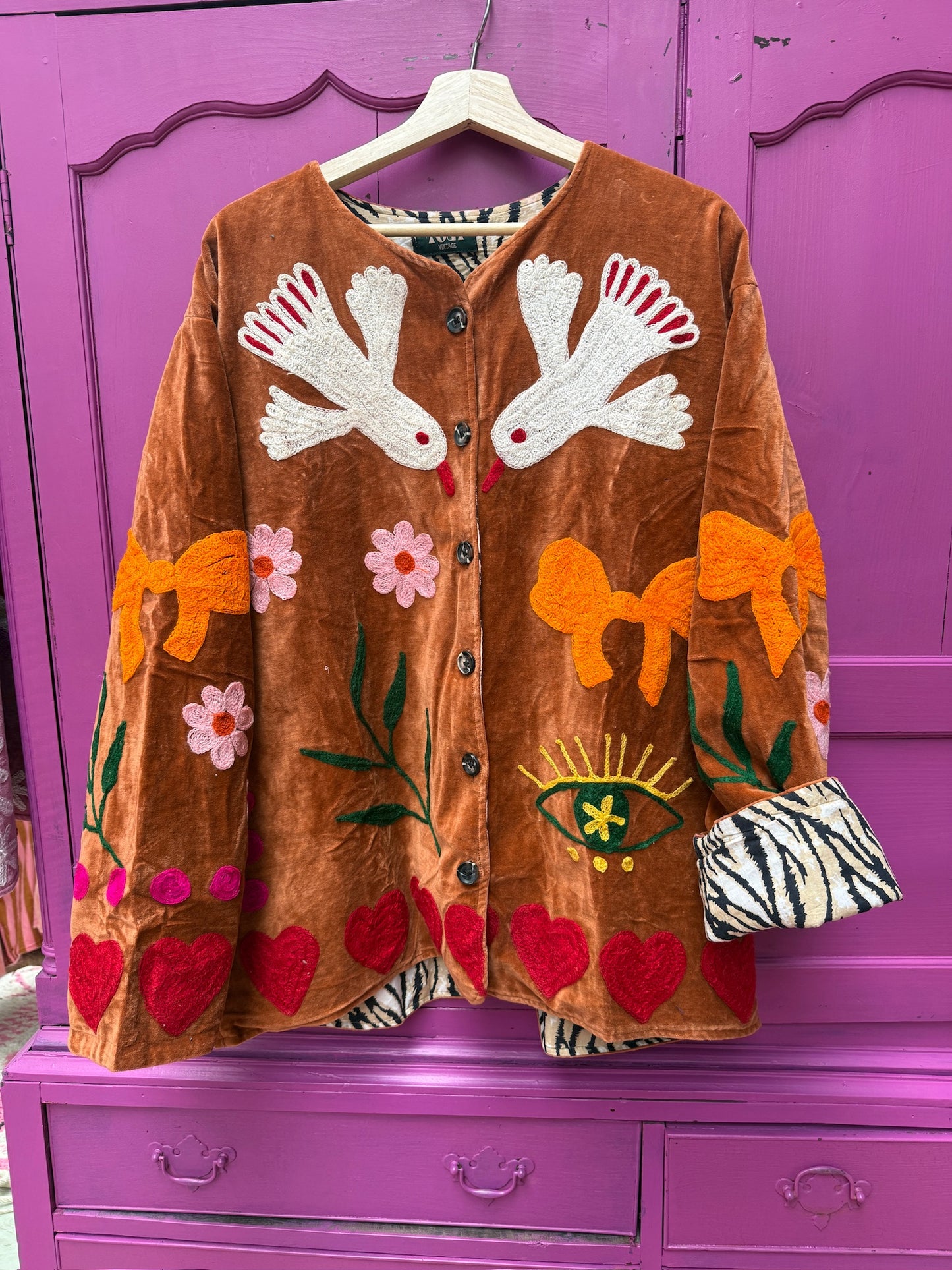 TOUT - Birds Jacket Velvet Roest