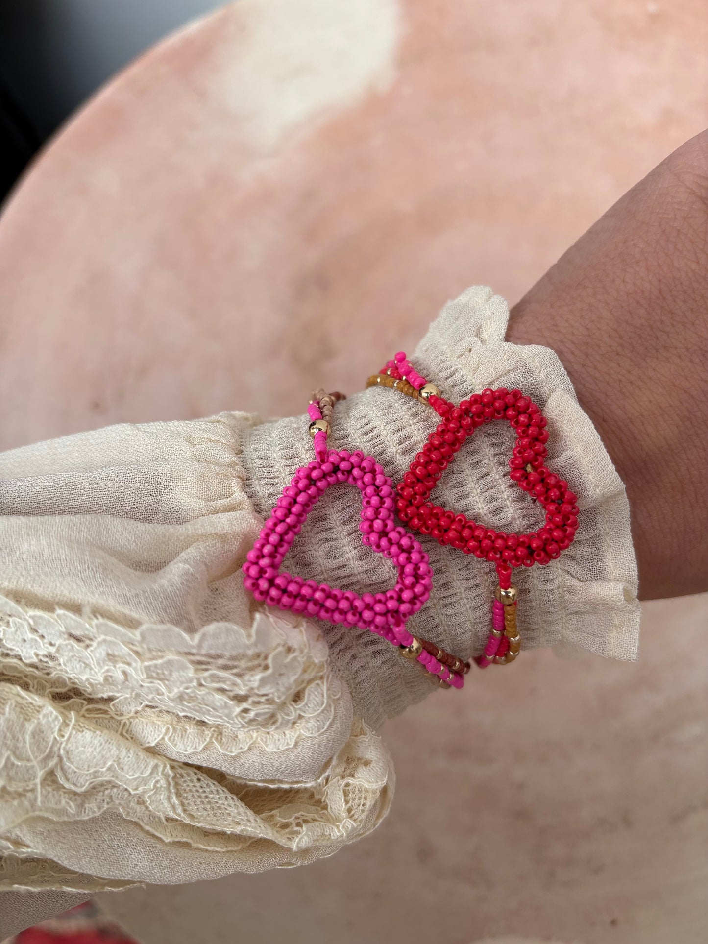 TOUT- Armband Liva heart set van 10
