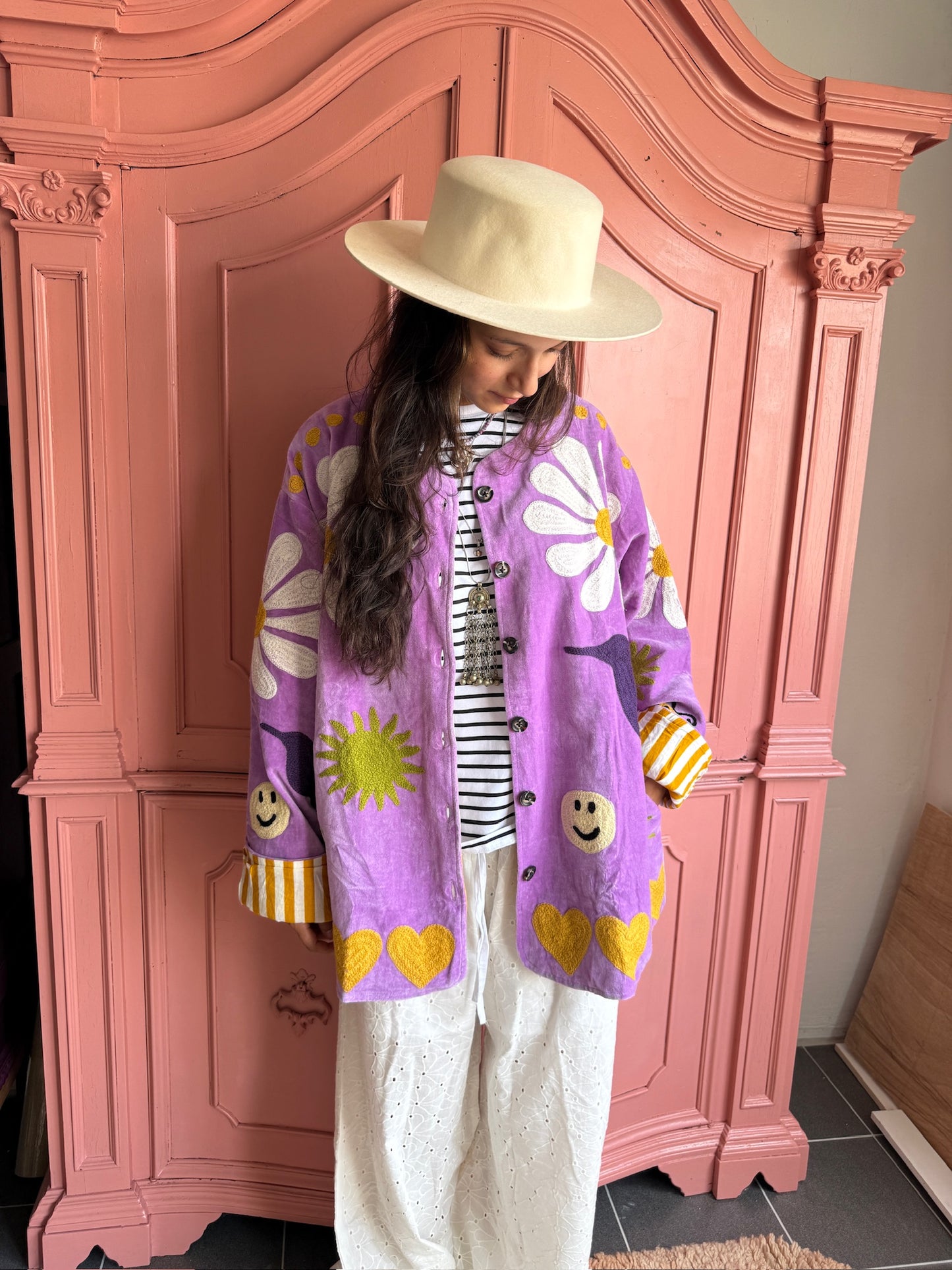 Velvet Jacket Daisy Lila
