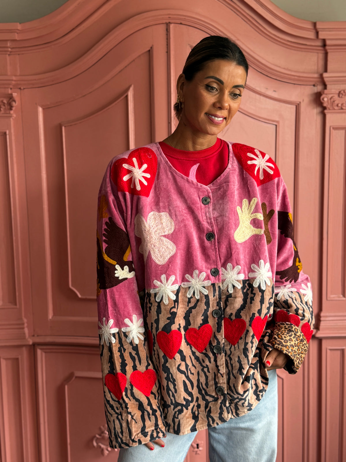 TOUT -Tiger pink hearts Jacket