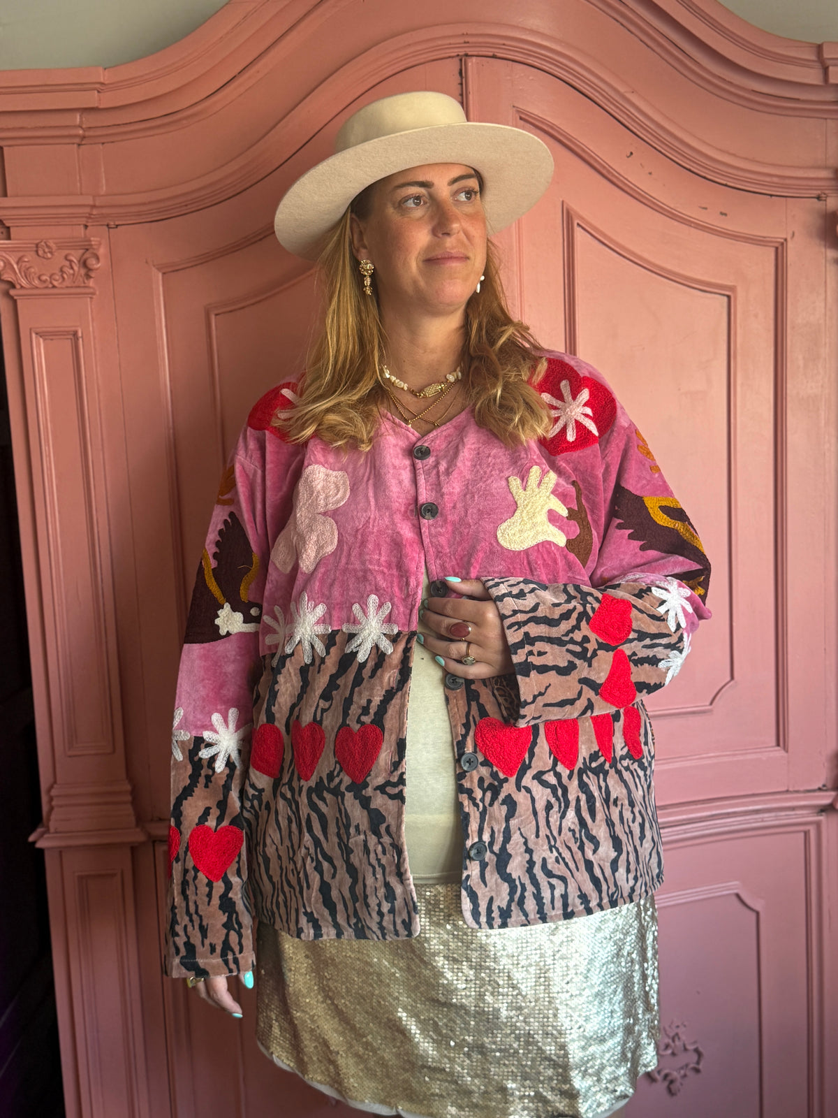 TOUT -Tiger pink hearts Jacket