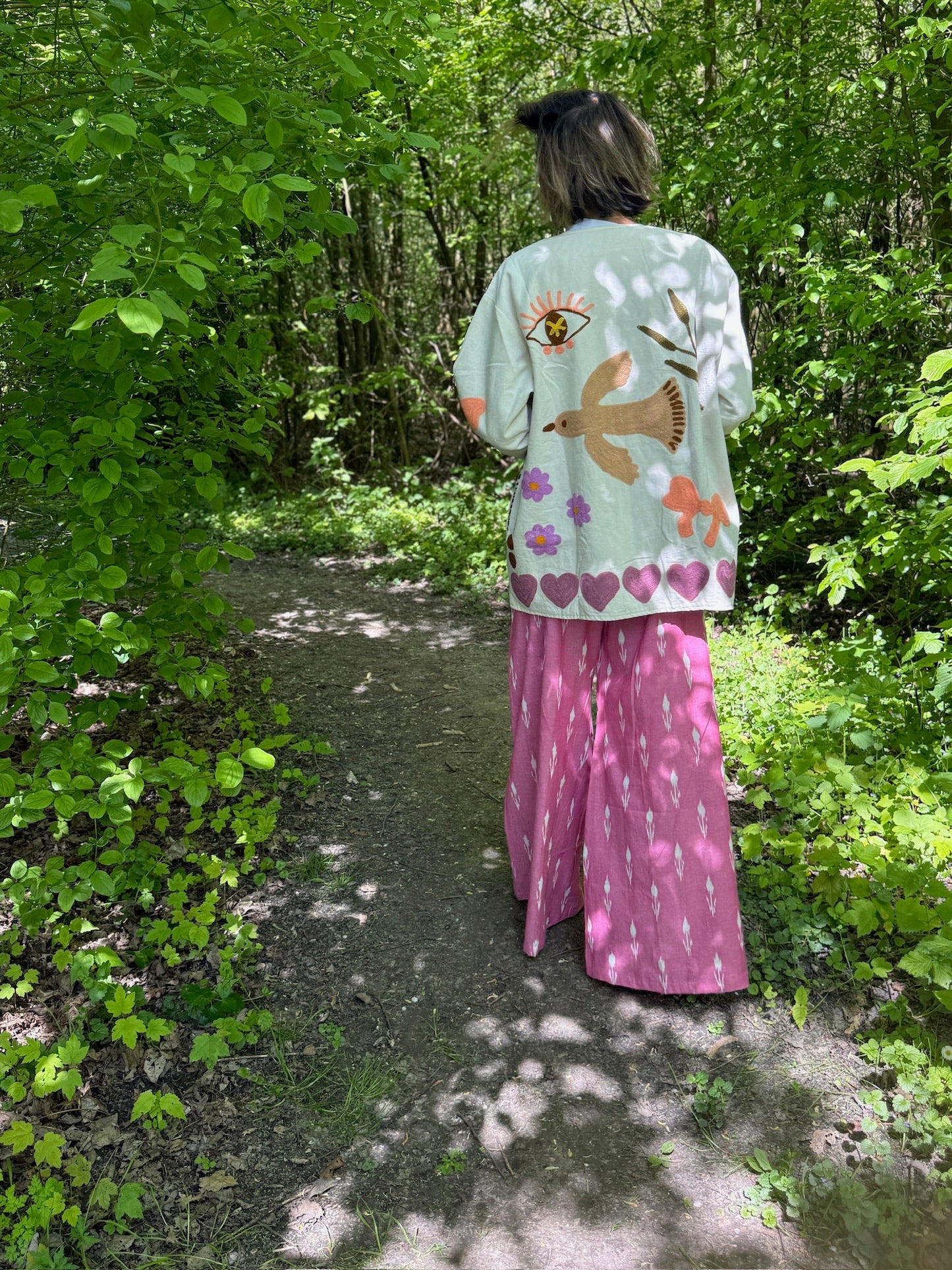 TOUT - Birds Jacket cotton white