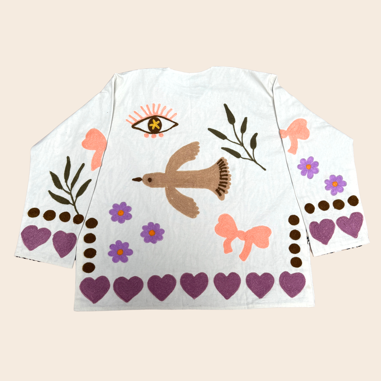 TOUT - Birds Jacket cotton white