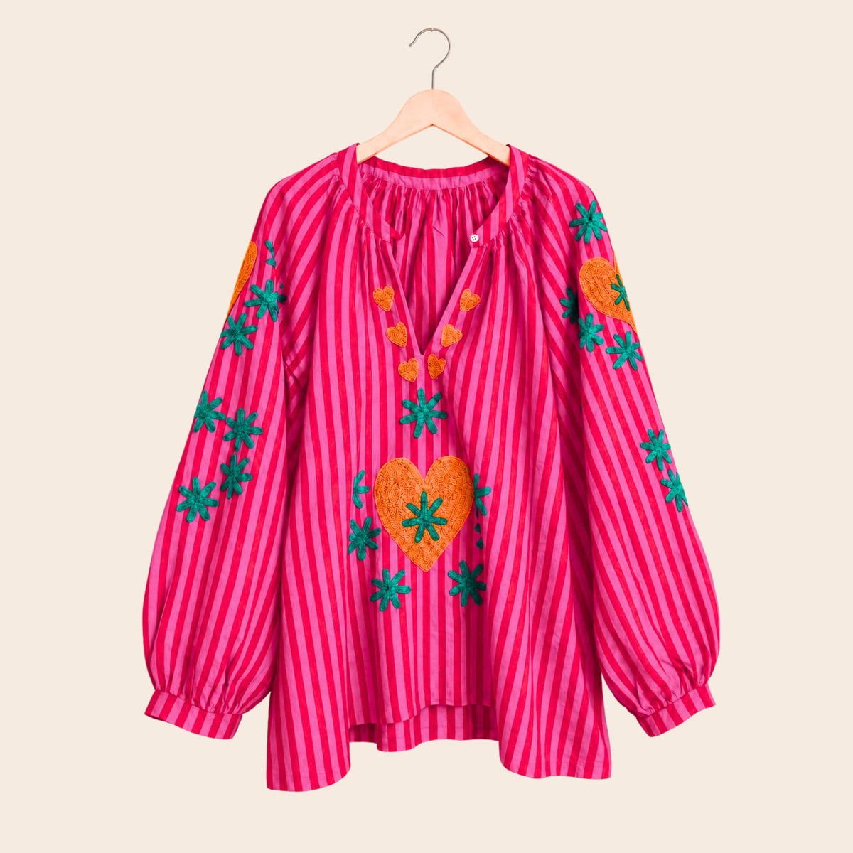 TOUT - SET OF 10 Blouses Stripe Heart PREORDER (end of October)