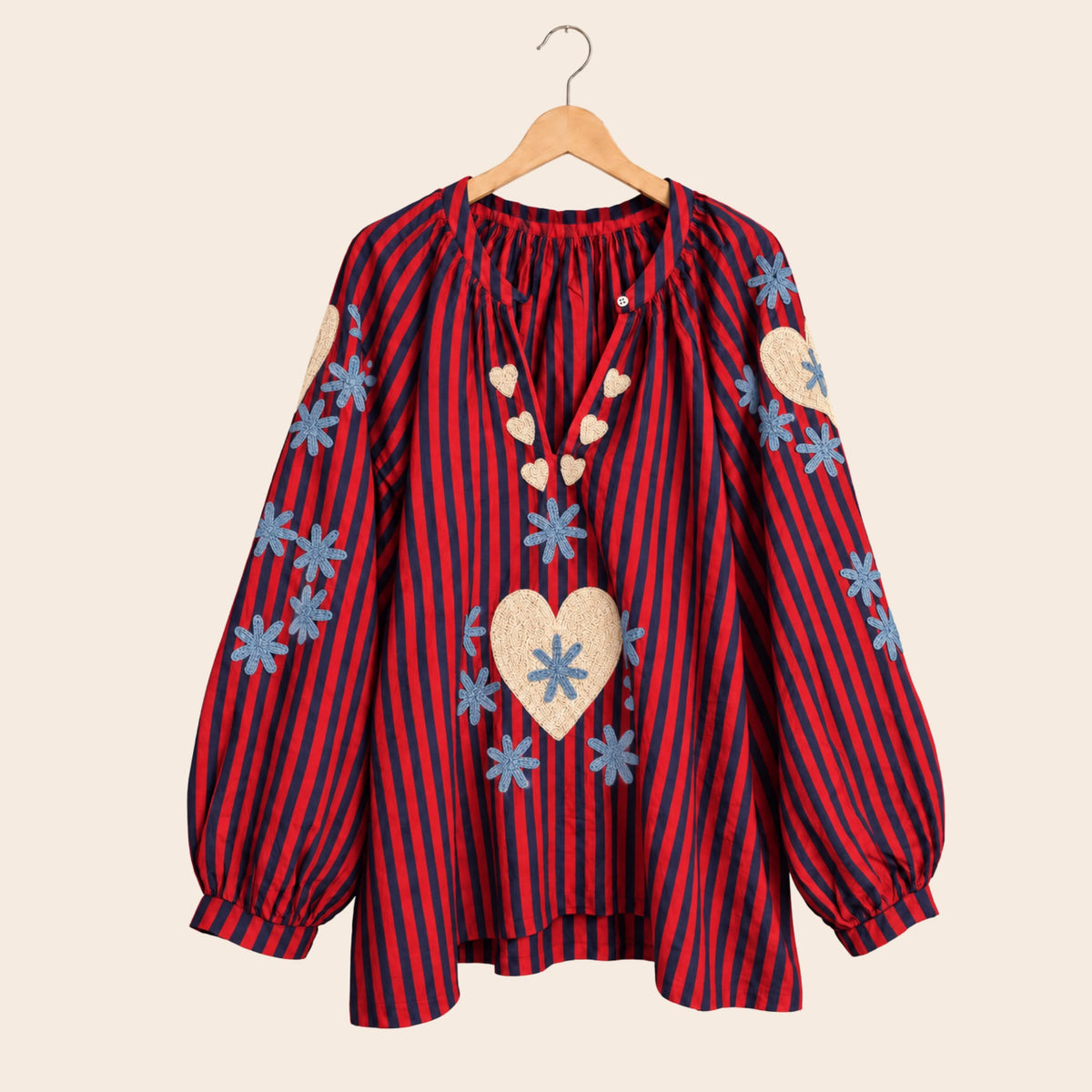 TOUT - SET OF 10 Blouses Stripe Heart PREORDER (end of October)