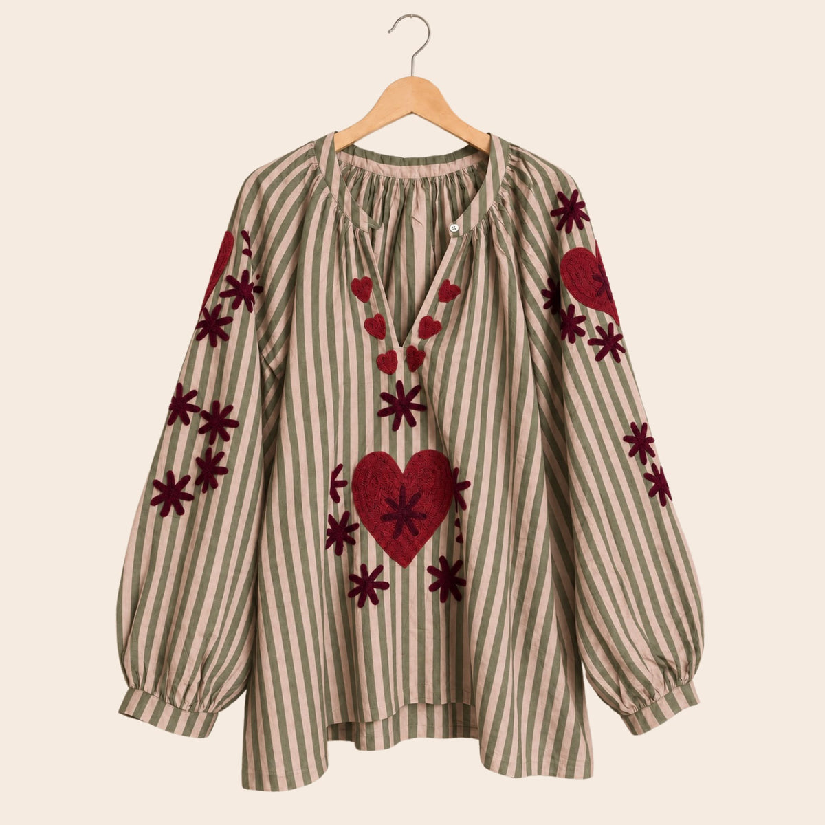 TOUT - SET OF 10 Blouses Stripe Heart PREORDER (end of October)