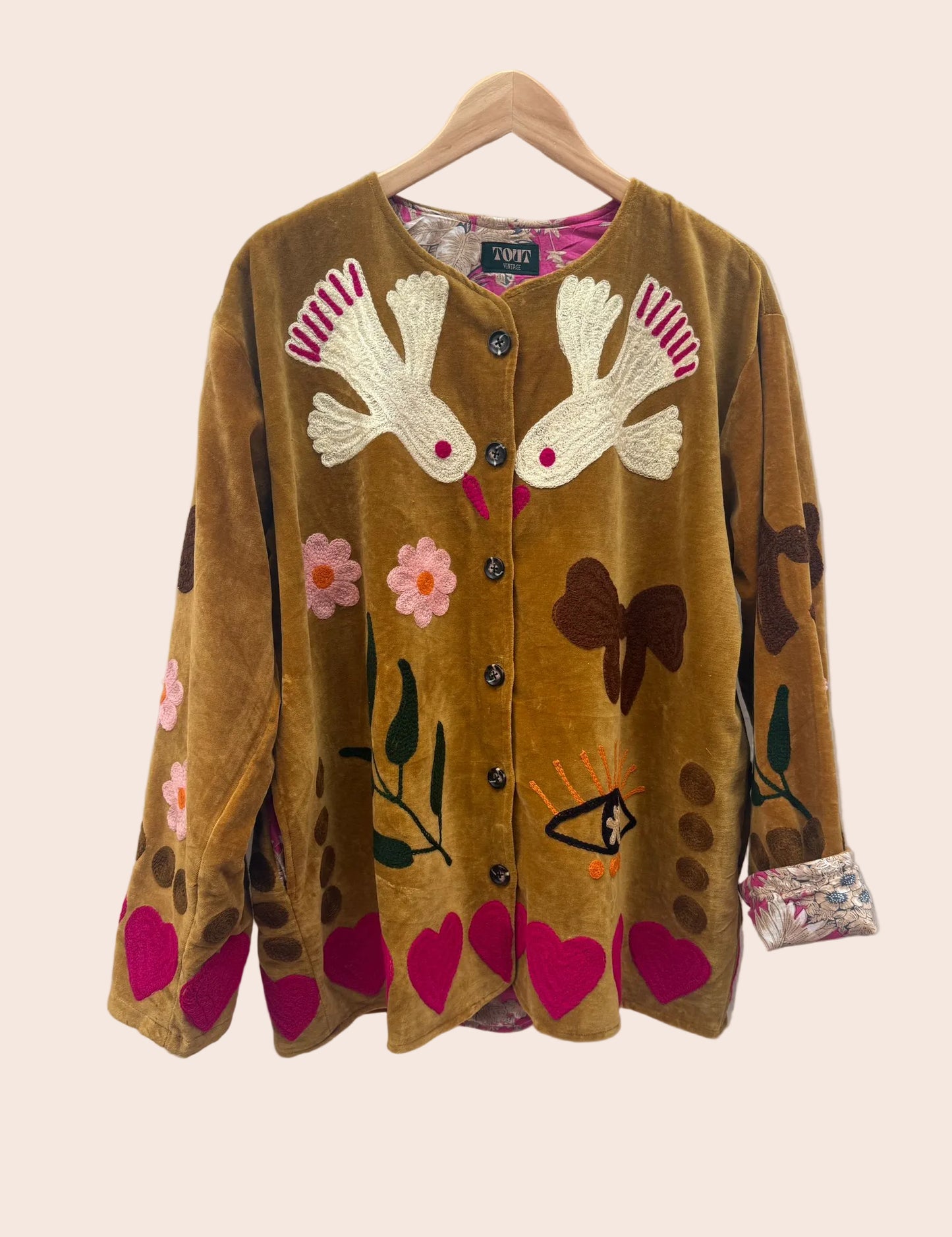 TOUT - Birds Jacket Velvet Oker