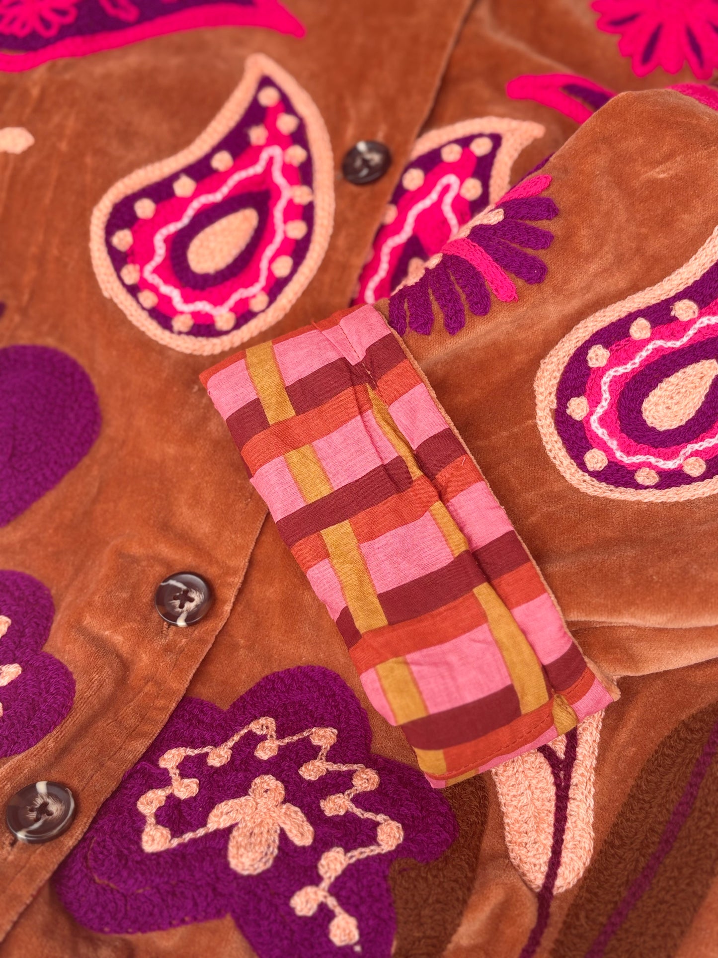 TOUT - Brown velvet Flower Jacket