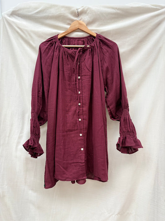 Cotton blouse Bordeaux