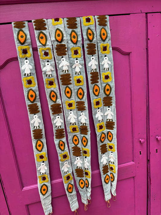 Velvet telefoon/tassenkoord Grijs