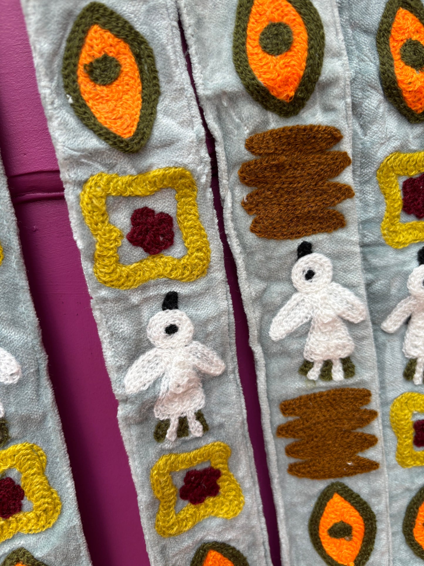 Velvet telefoon/tassenkoord Grijs