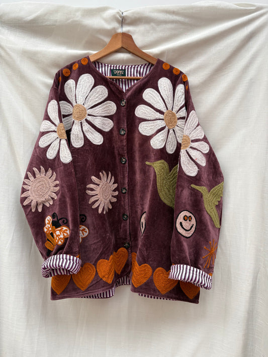 TOUT - Daisy Jacket Velvet Aubergine