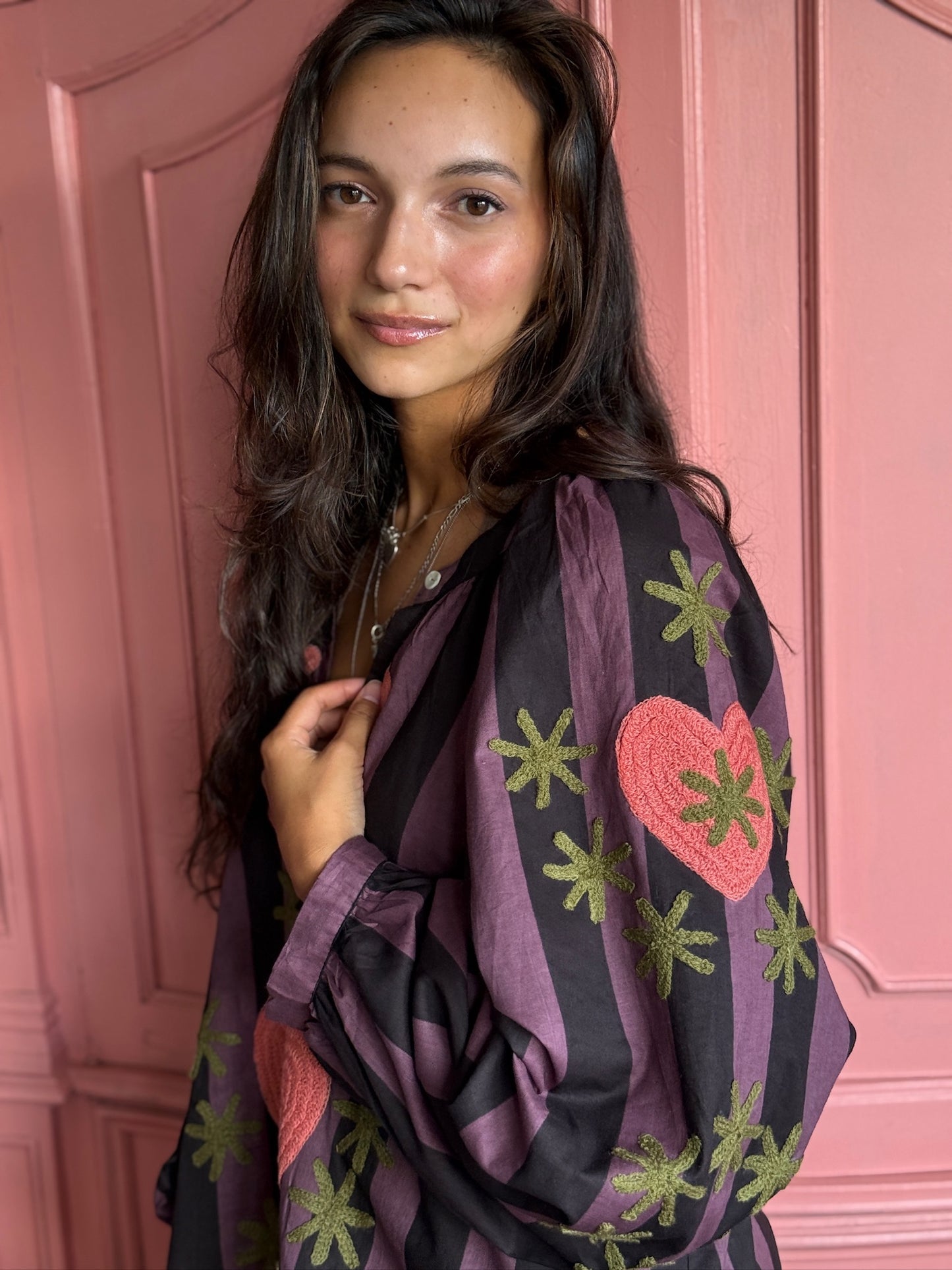 TOUT - Blouse Purple Stripe Heart 2st