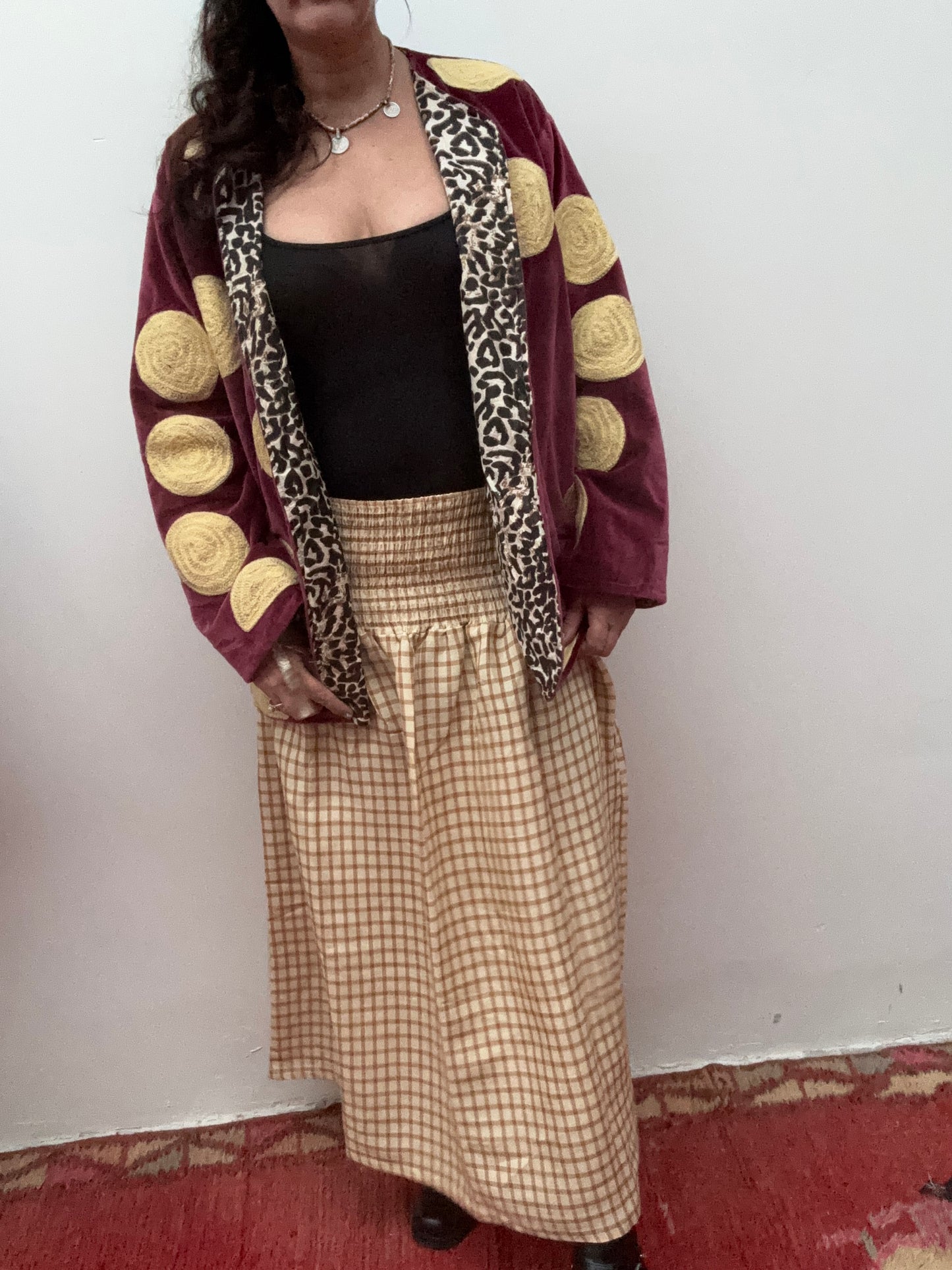 Set van 2 Blockprint maxi skirt yellow