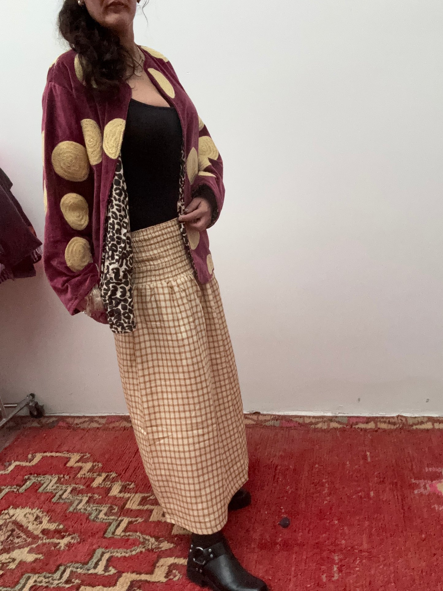 Set van 2 Blockprint maxi skirt yellow